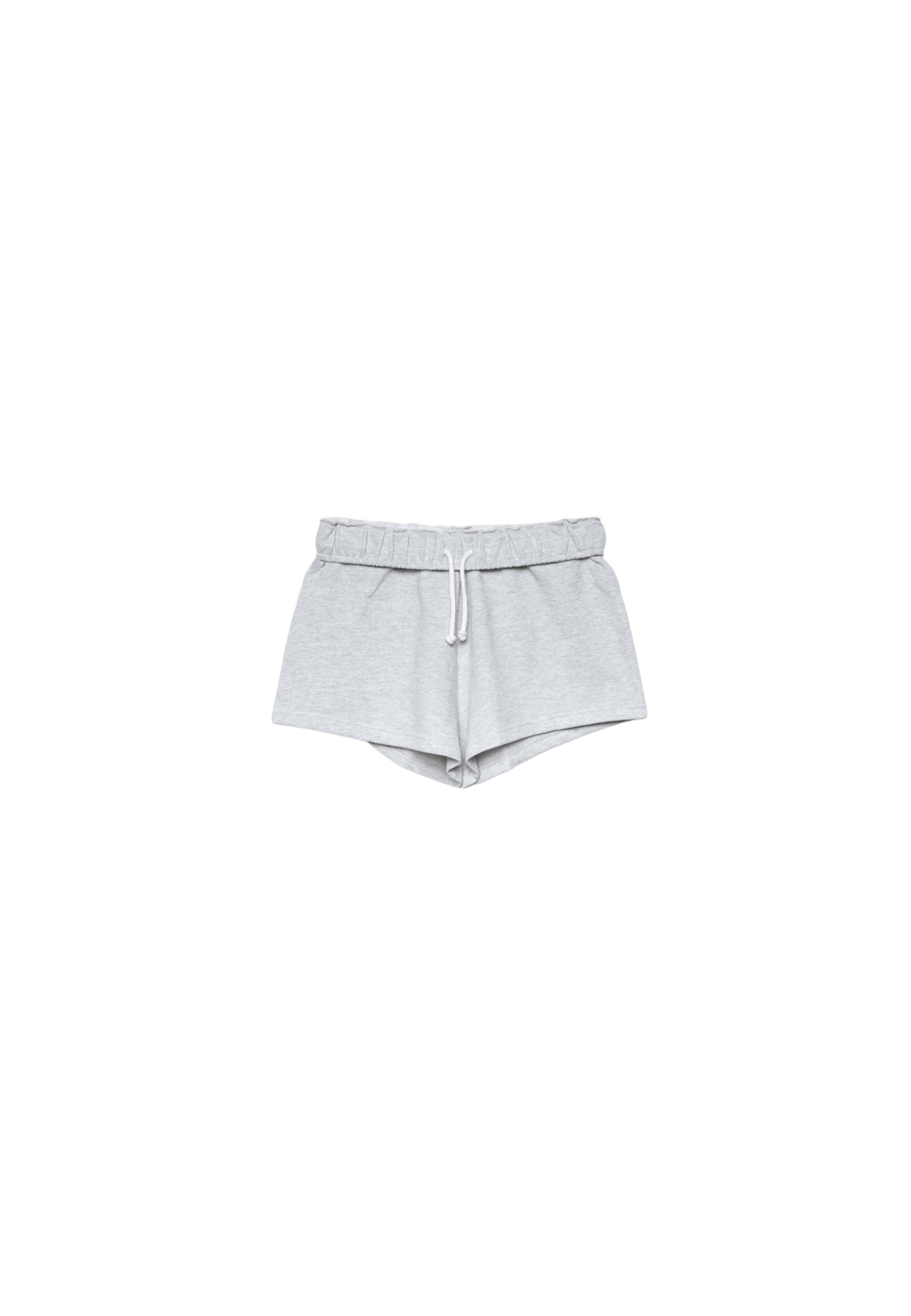 Plush shorts with folded waistband — Grey melange