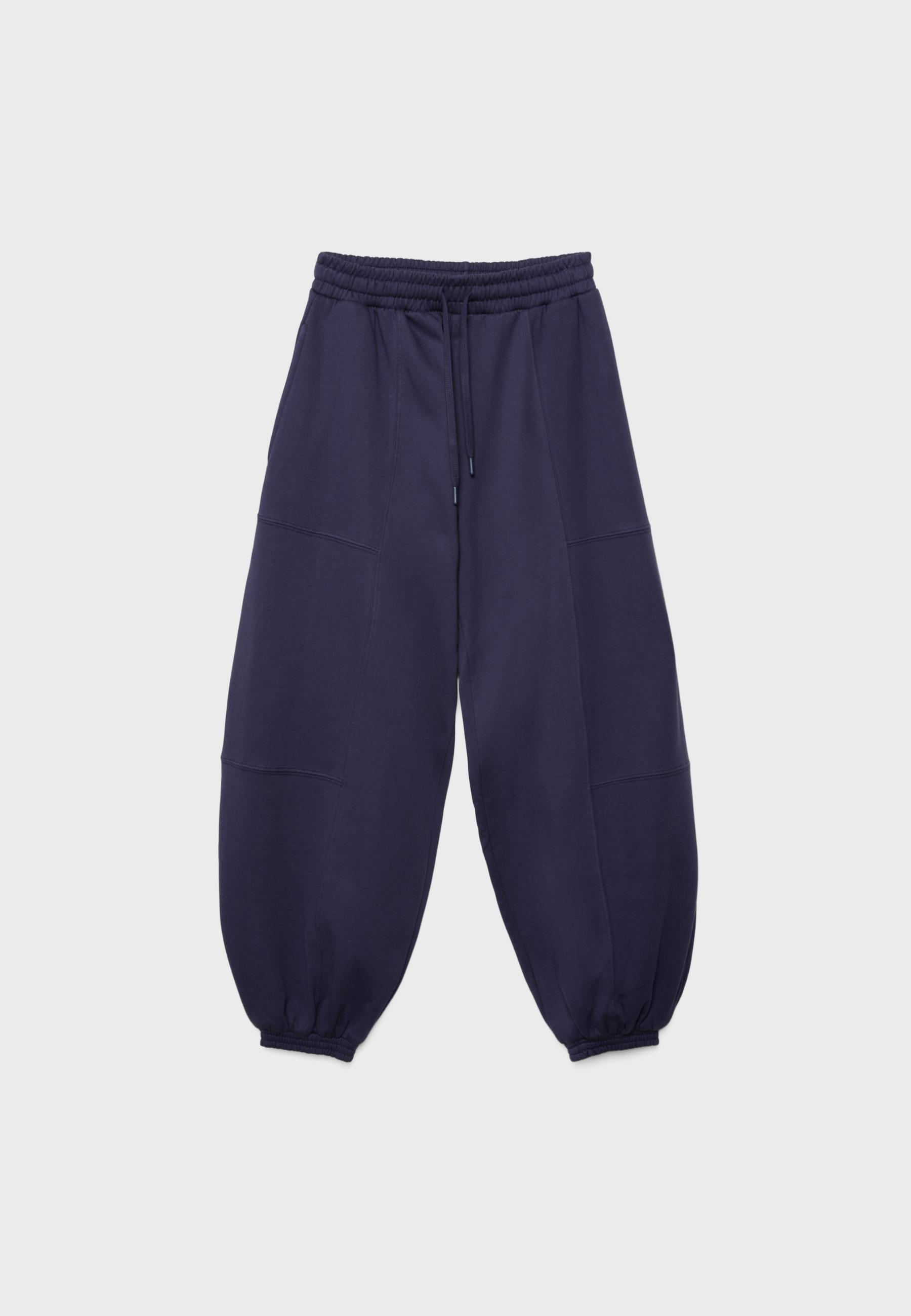 Plush balloon jogger trousers — Dark blue