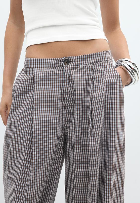 pantalon balloon estampado cuadros