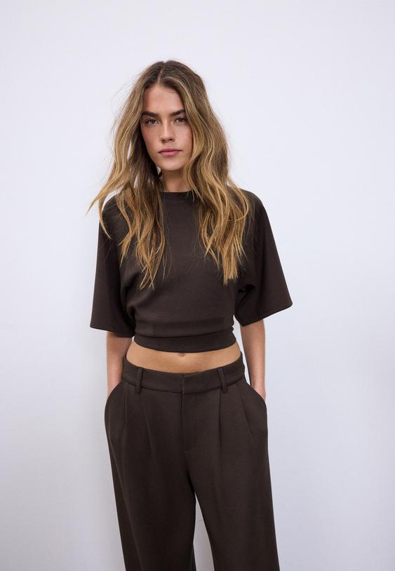 t shirt de manga curta de tato suave