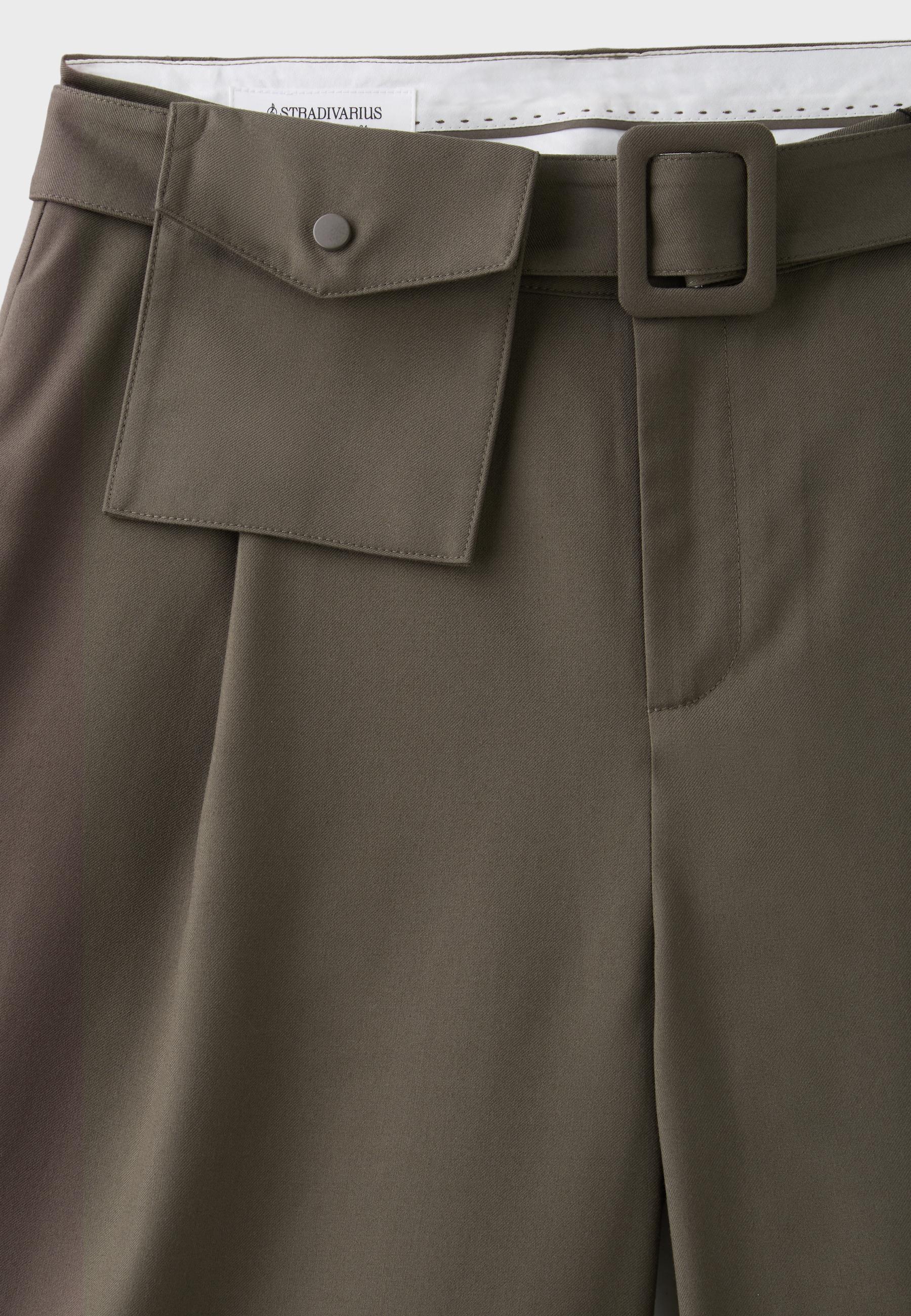 Smart Bermuda shorts with belt detail — Brown