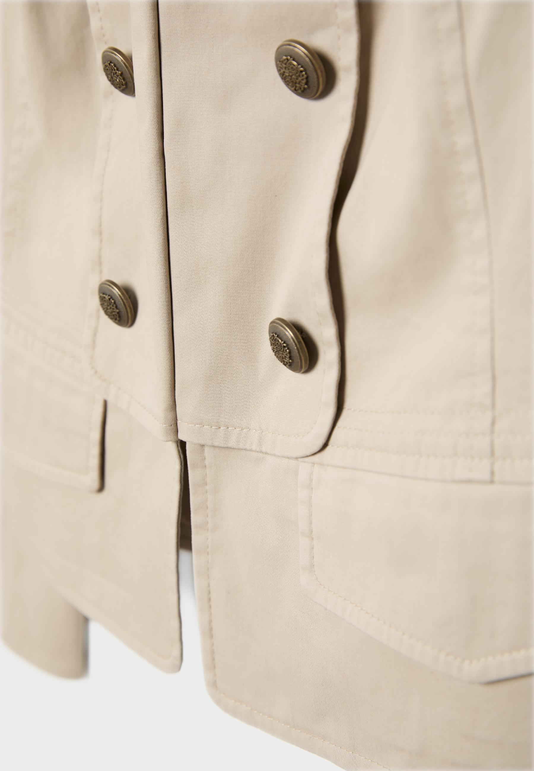 Stand collar buttoned blazer — Beige