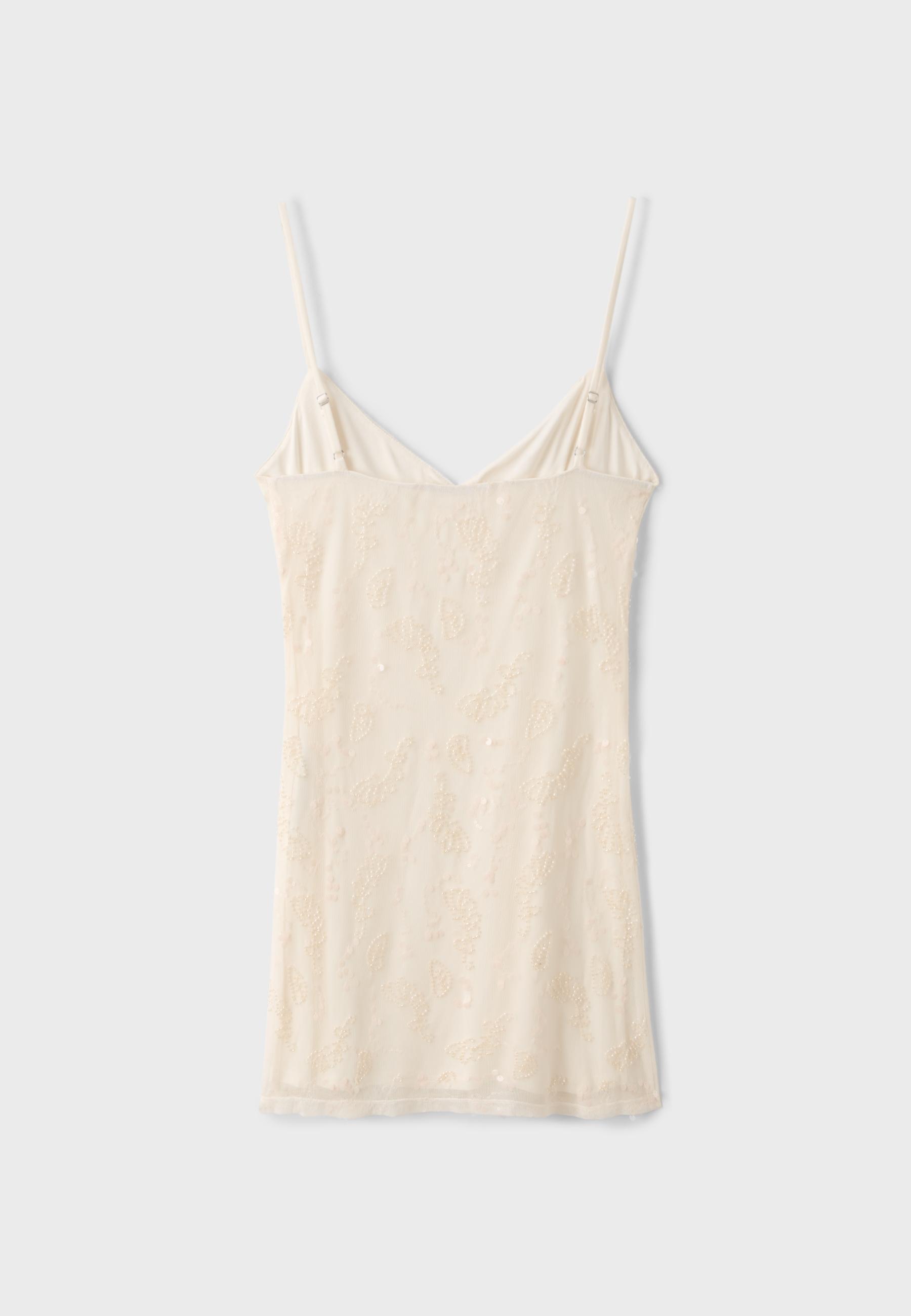 Rhinestone short dress — Vanilla