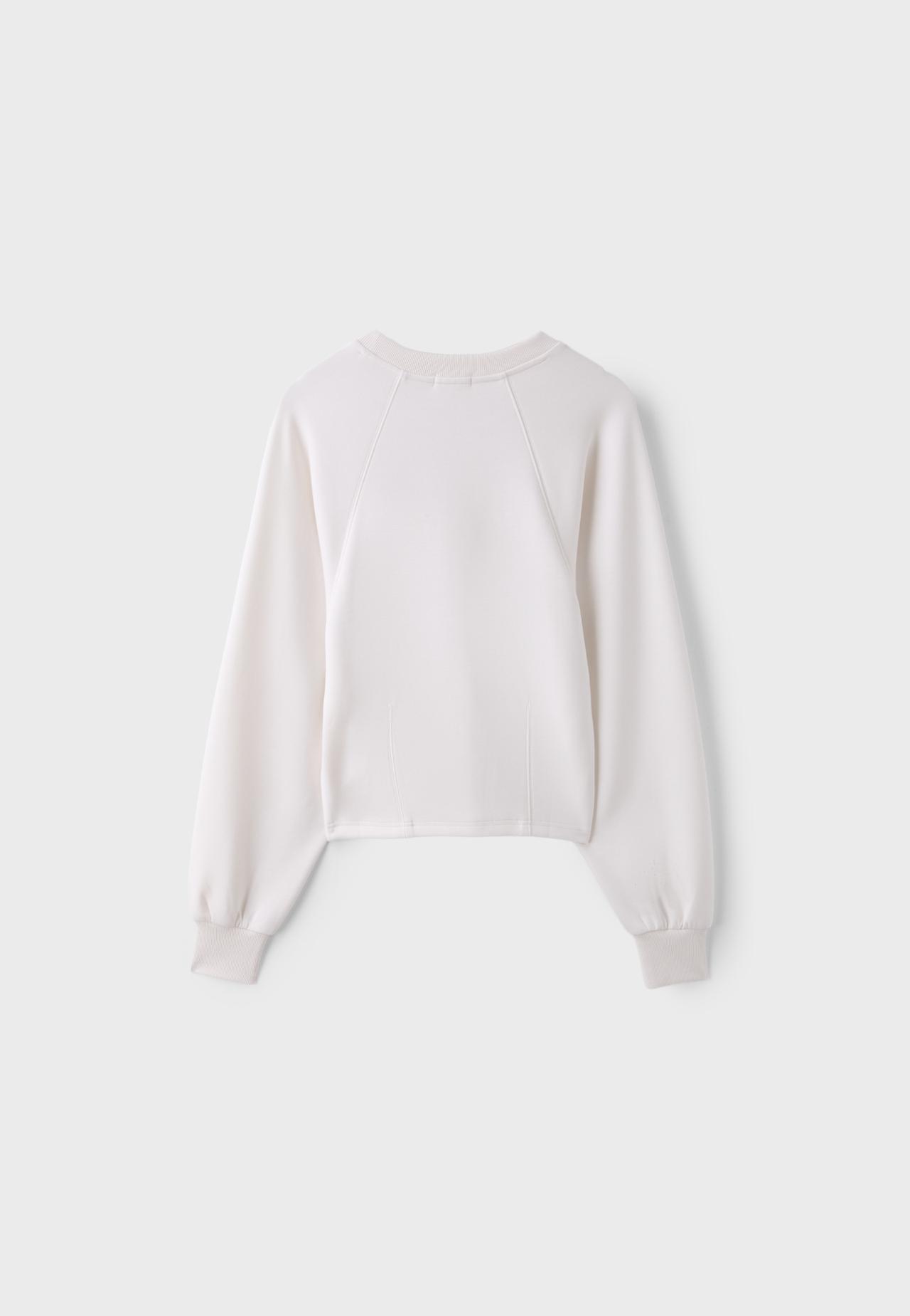 Soft-touch sweatshirt with fitted waist — Vanilla