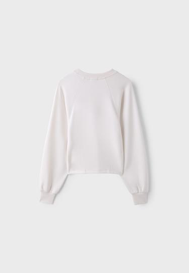 Soft-touch sweatshirt with fitted waist — Vanilla 8