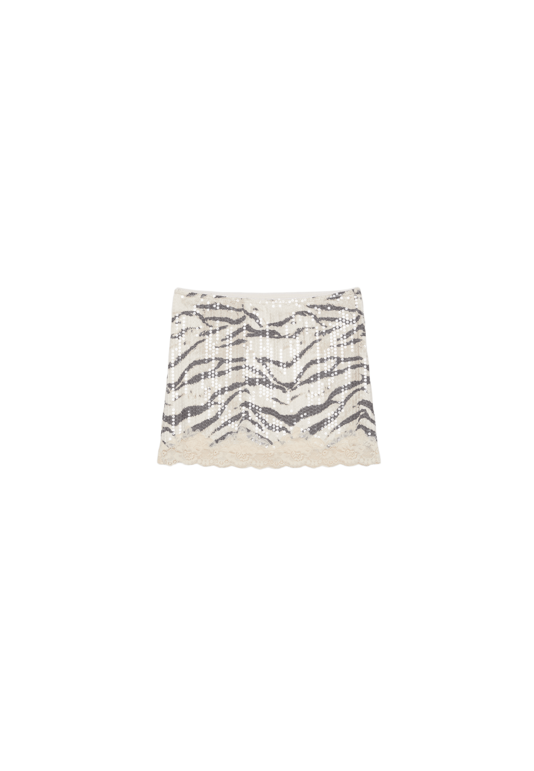Sequin mini skirt — Stone