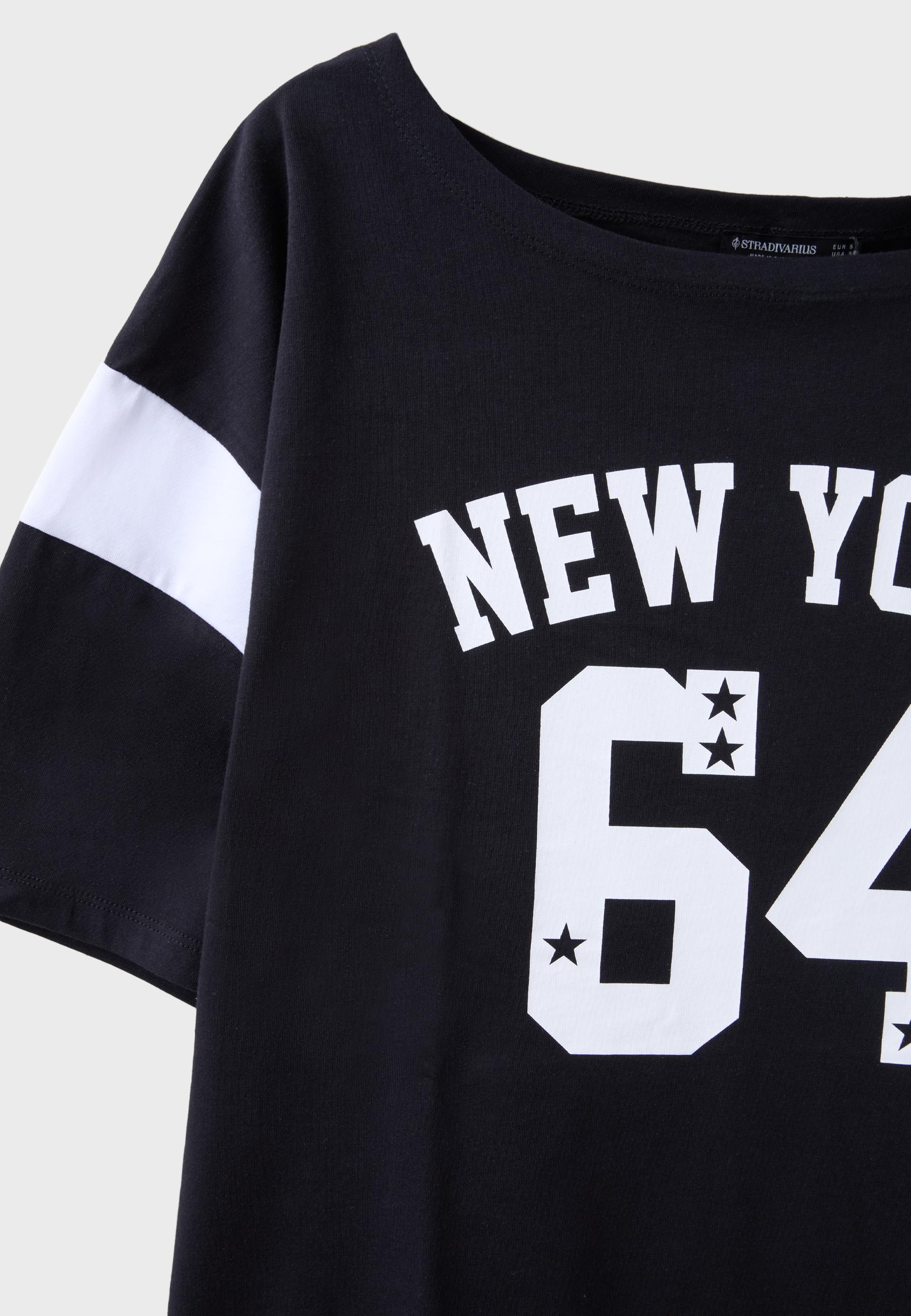 New York 64 short sleeve placement T-shirt — Black