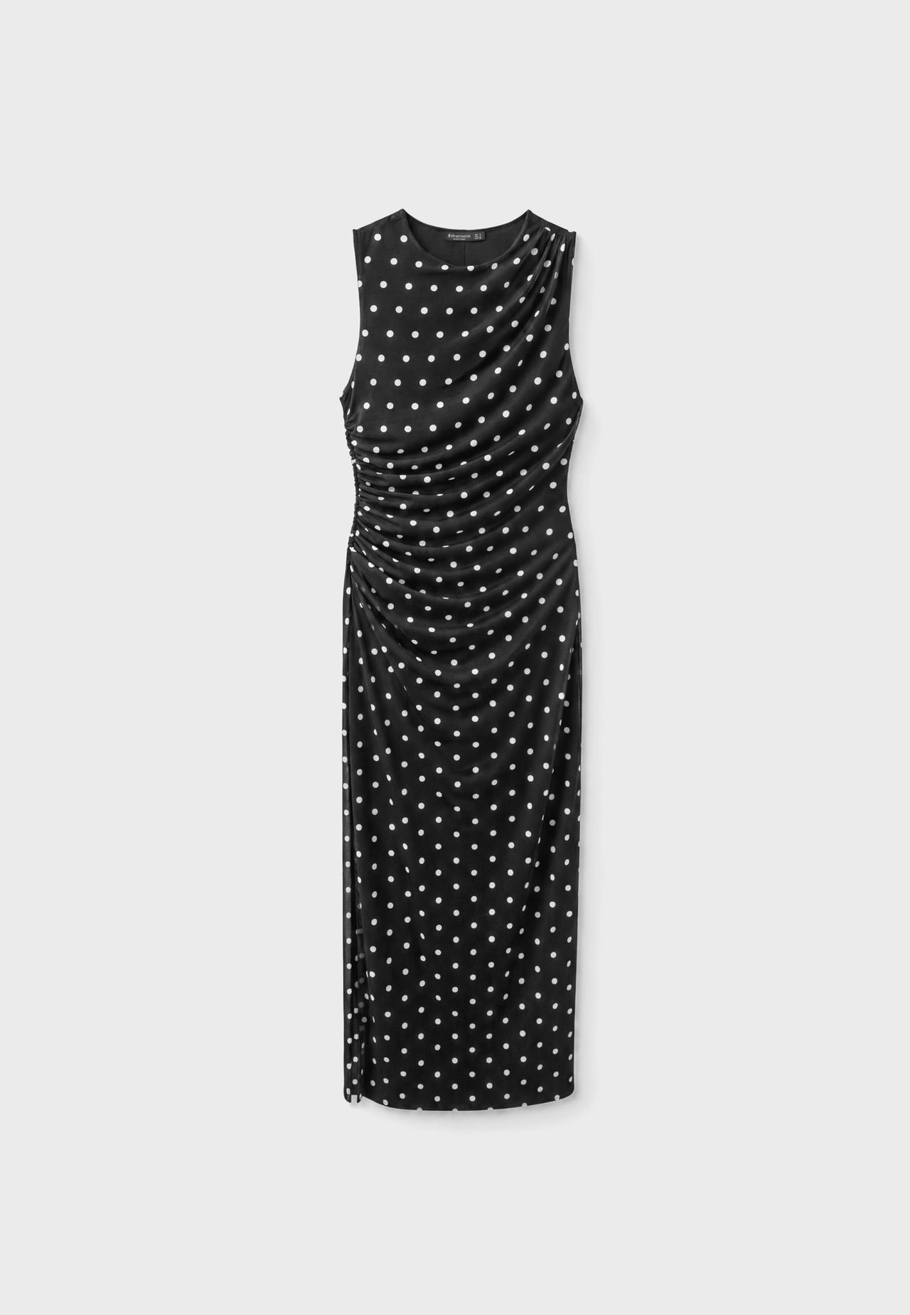 Polka dot midi dress — Black