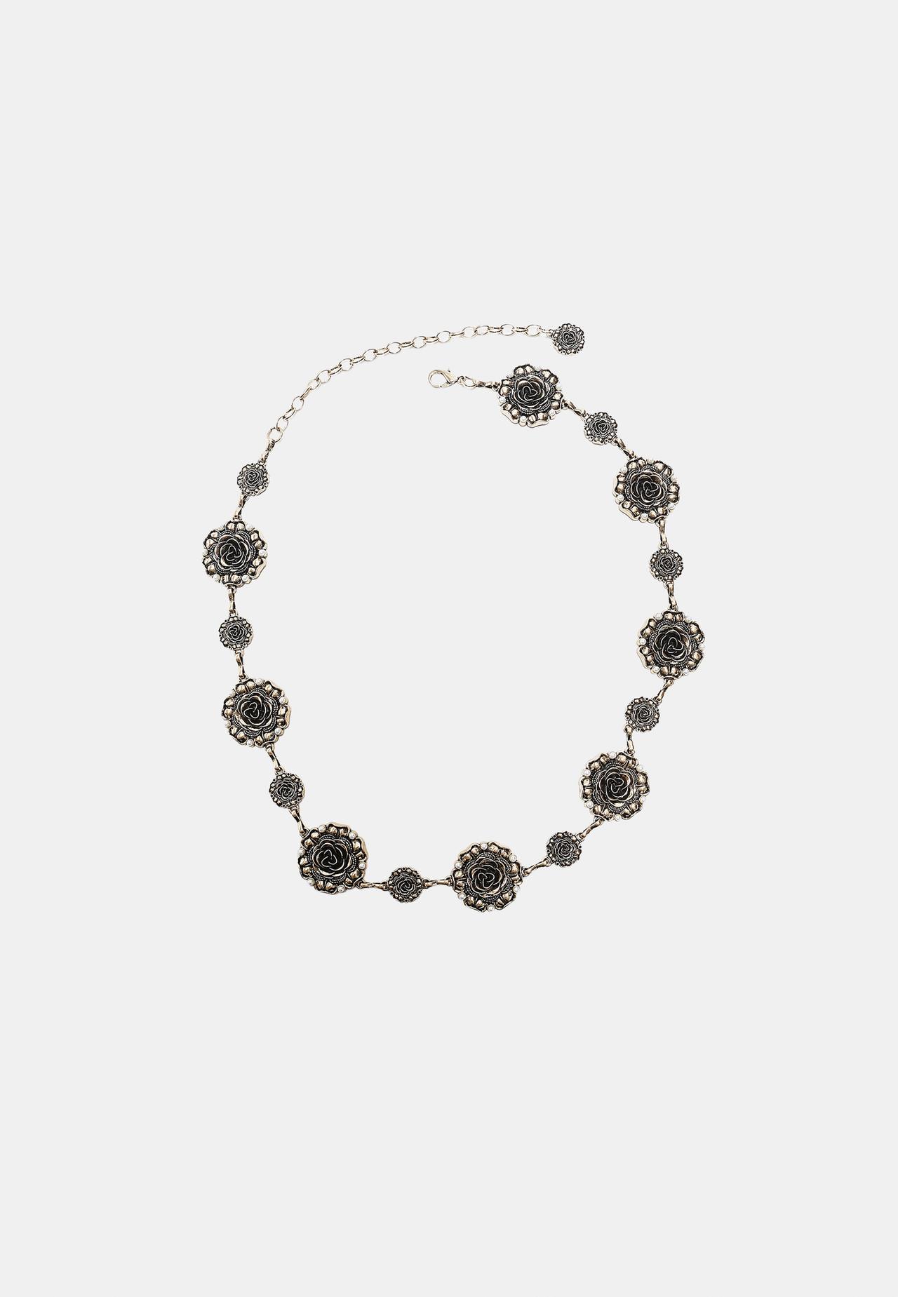 Metal rosette belt — Gold