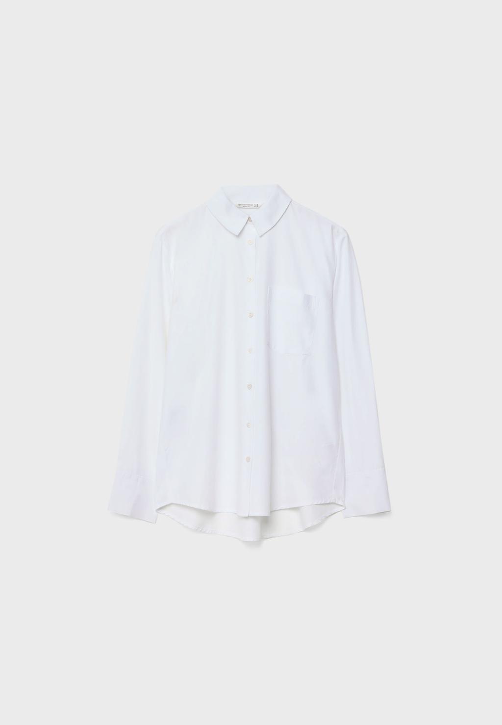 Chemise basique en popeline à poche