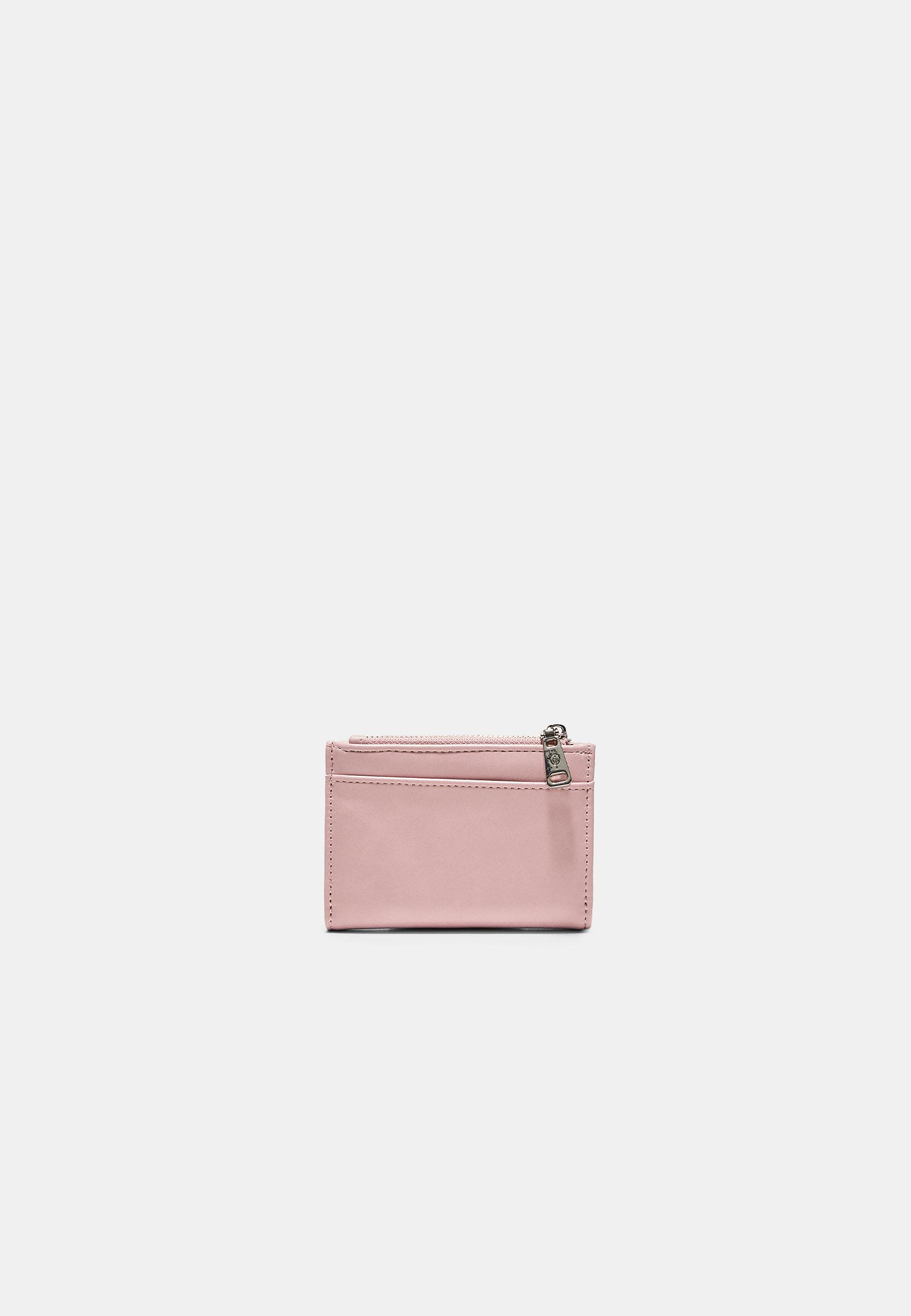 Faux leather card holder purse — Pastel pink
