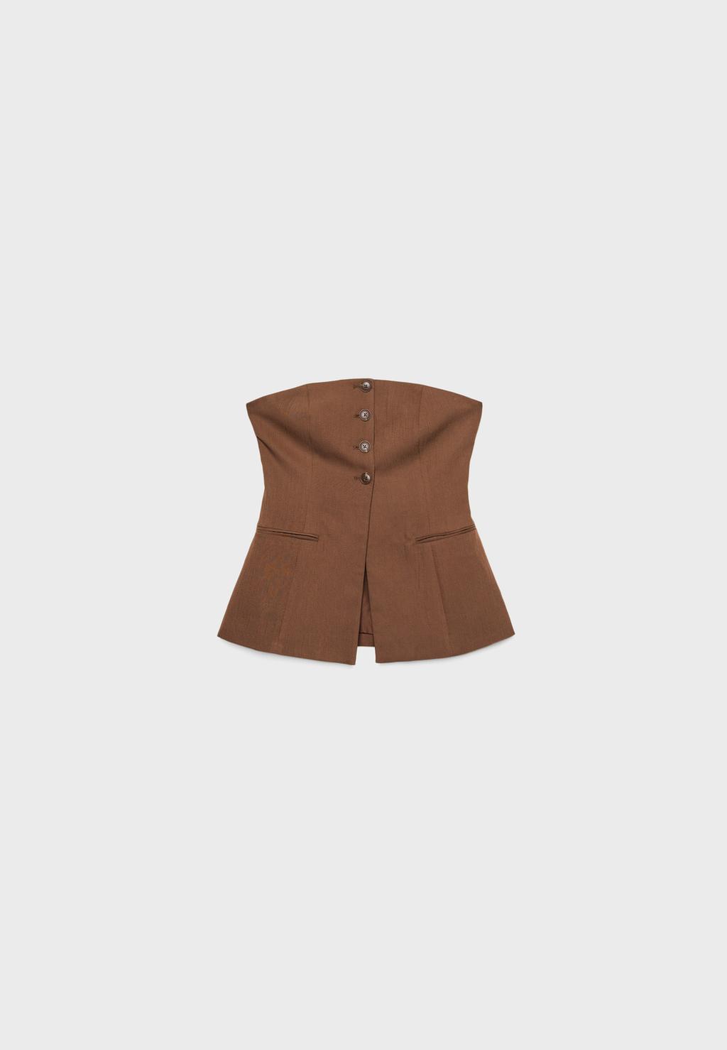 Top bustier boutons texture