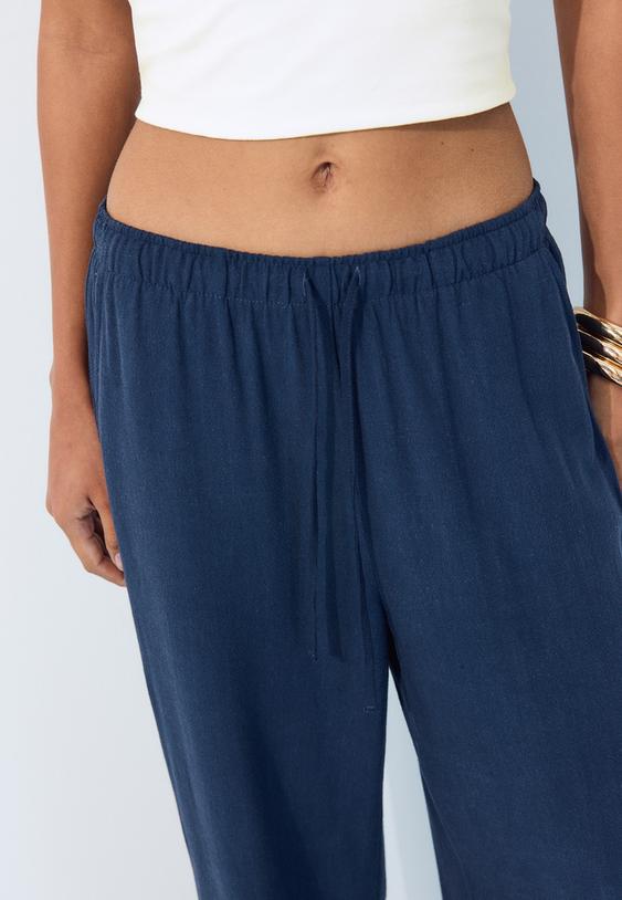straightleg linenlook trousers
