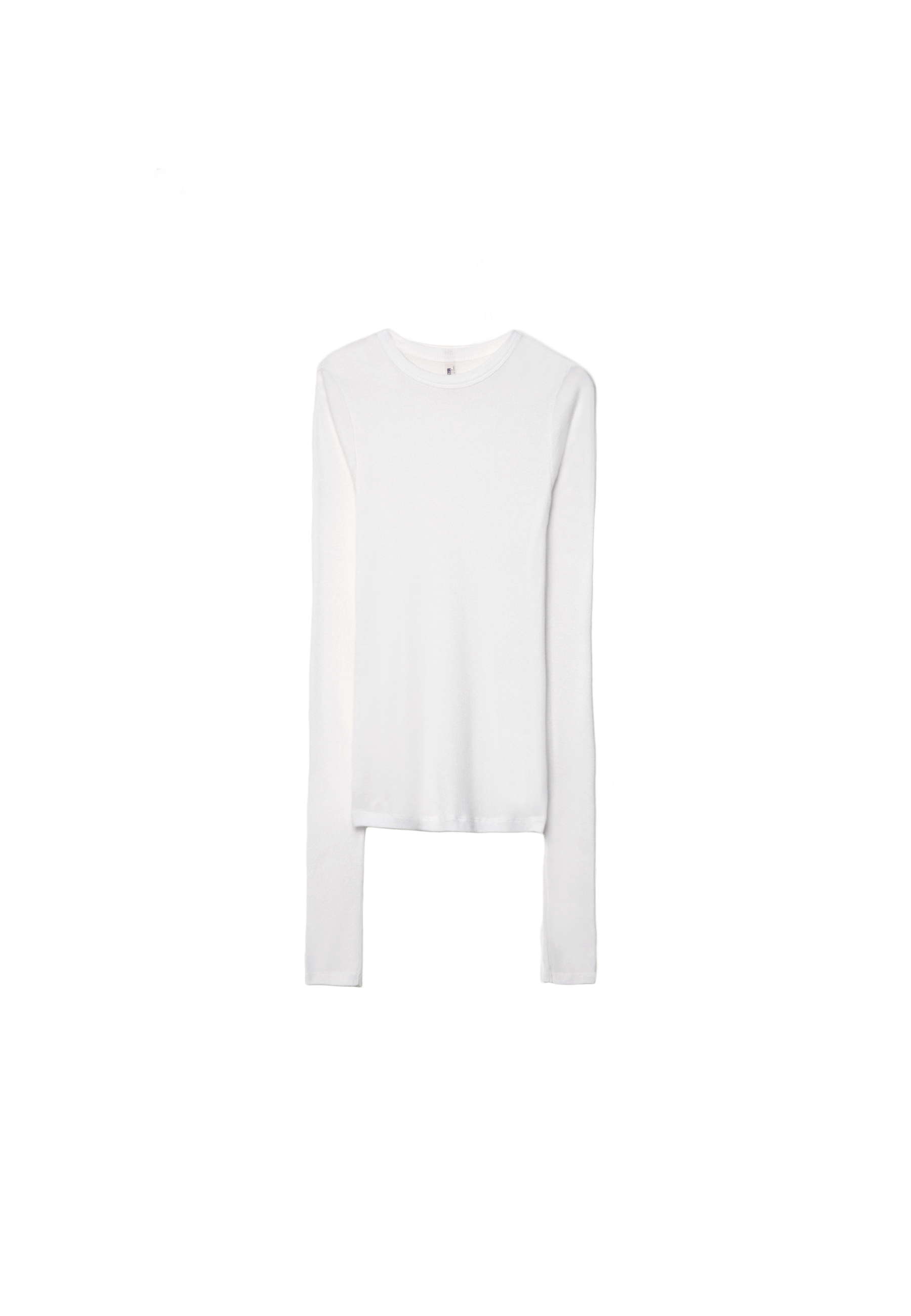 Ribbed long sleeve T-shirt — Ecru