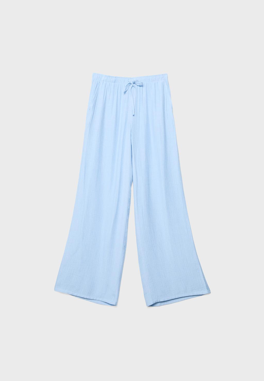 Pantalón fluido largo textura