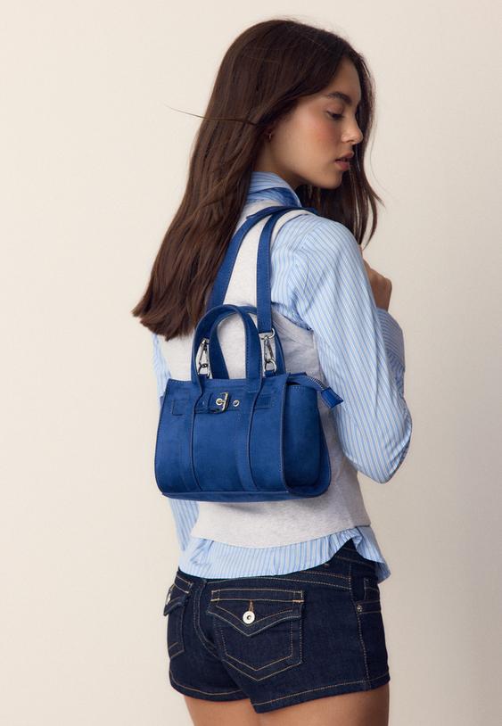 bolso mini tote hebilla