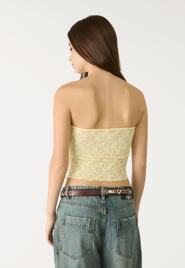 top bandeau blonda