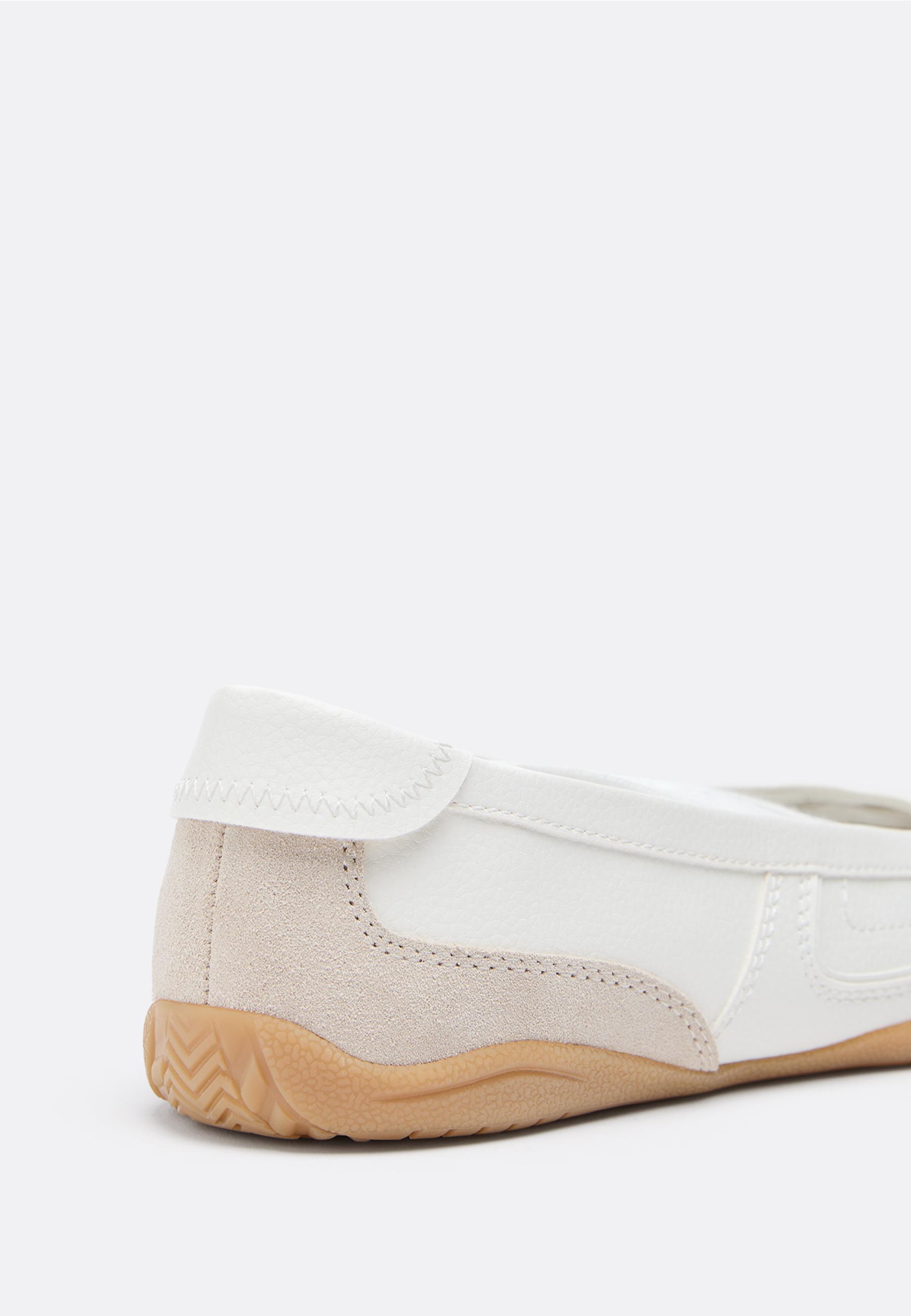 Tie-up sneakerinas — WHITE