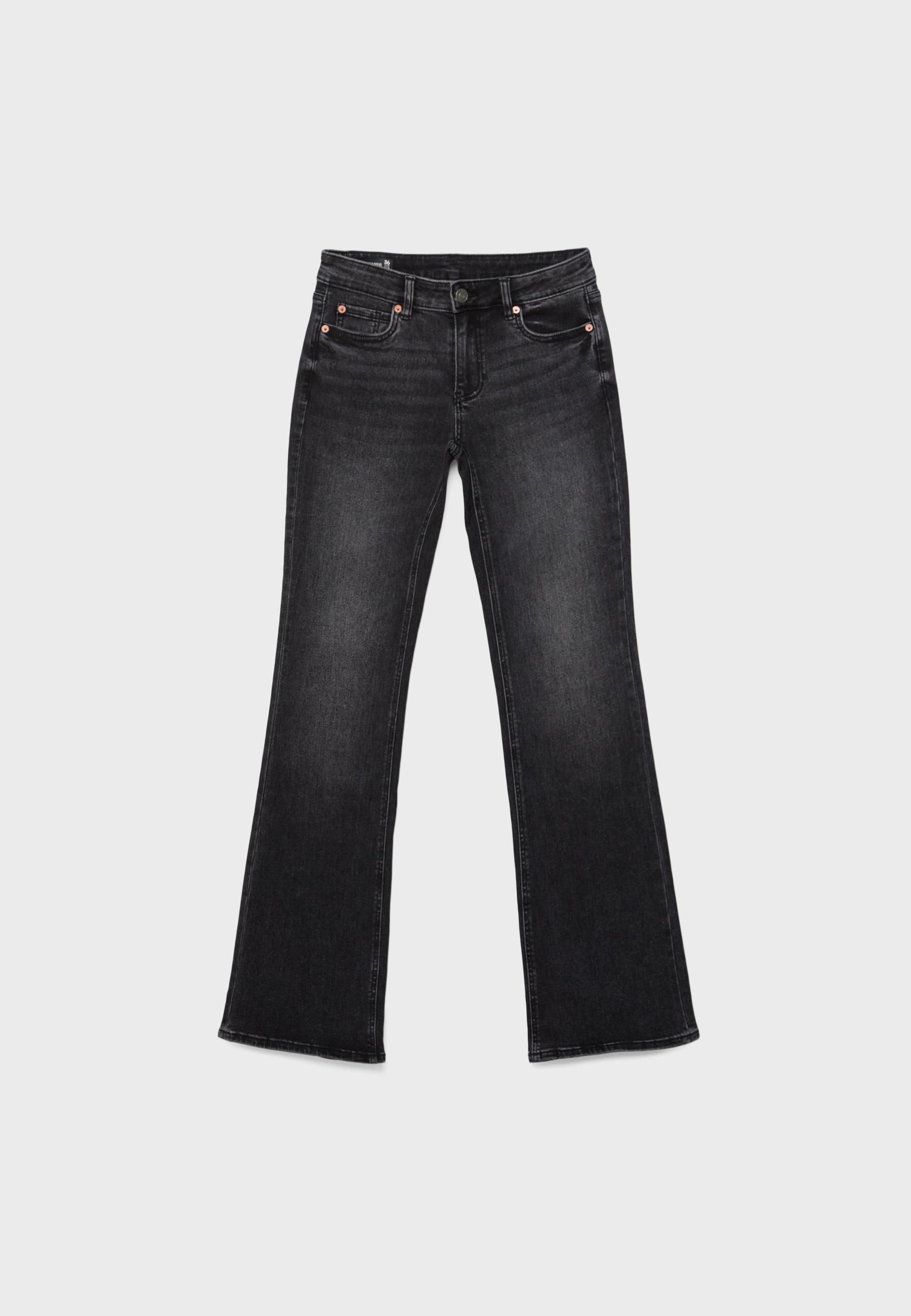 D67 Slim bootcut jeans — BLACK DENIM WASHED EFFECT