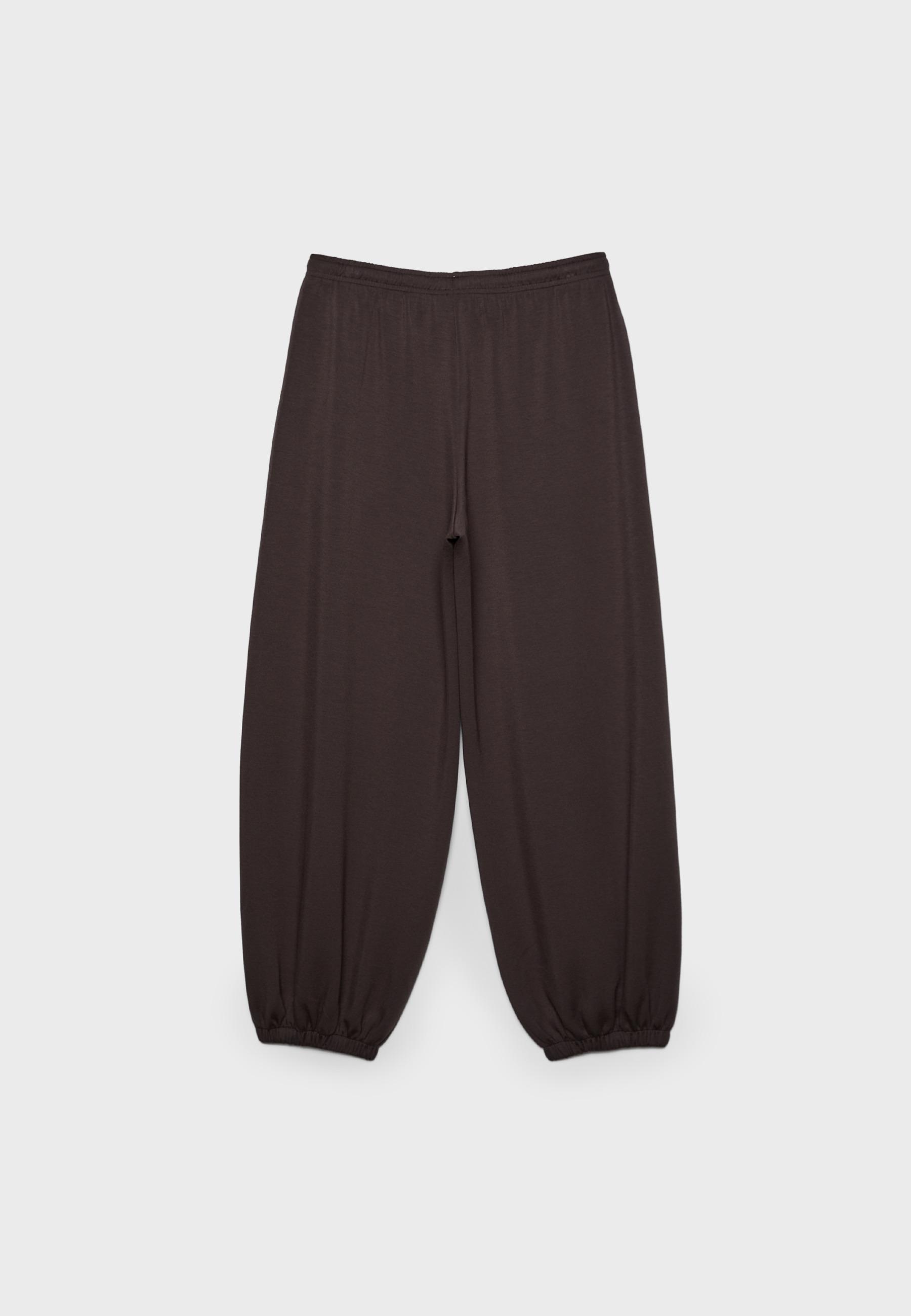 Soft-touch balloon jogger trousers — Brown