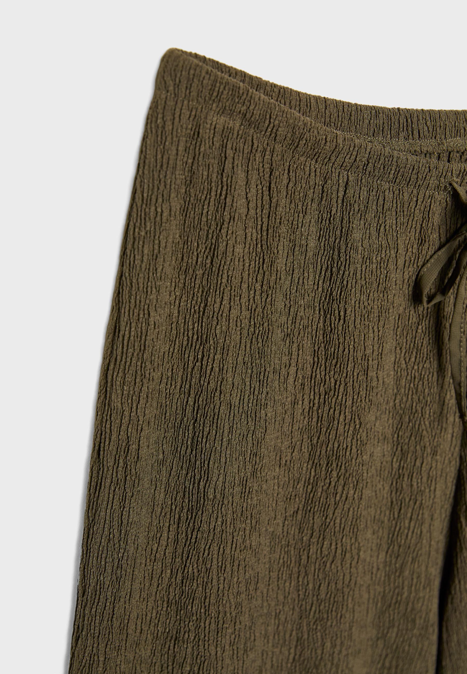 Kırışık görünümlü straight fit pantolon - Görsel 8