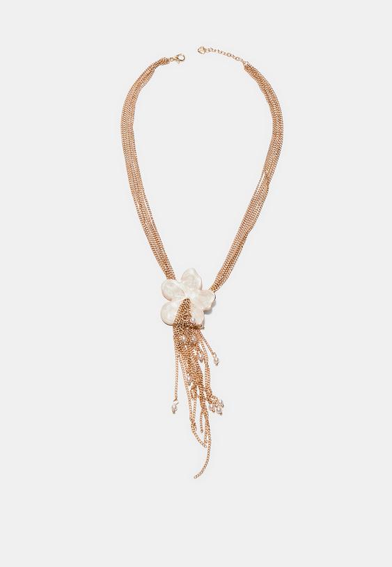 collar lariat flor esmaltada