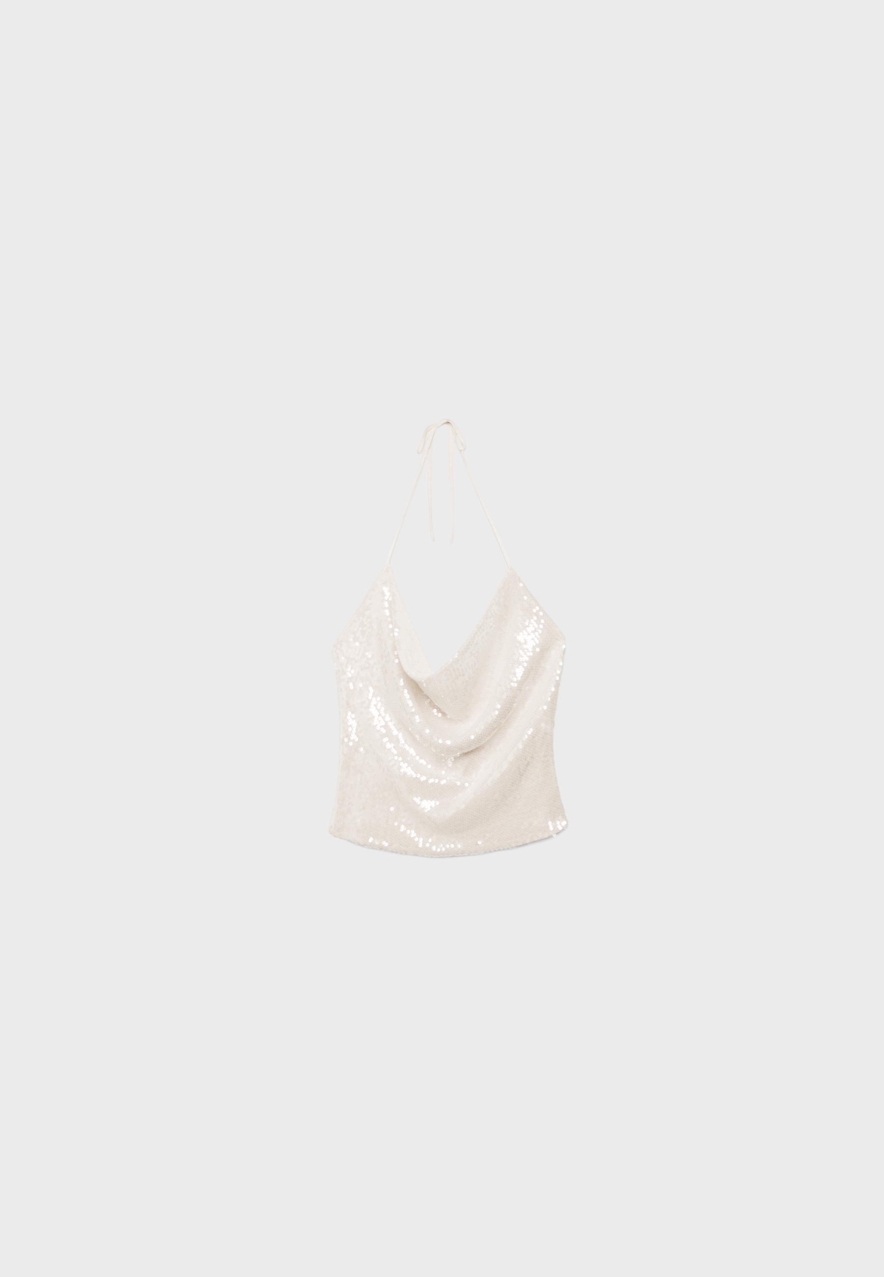 Sequin halter top — Vanilla