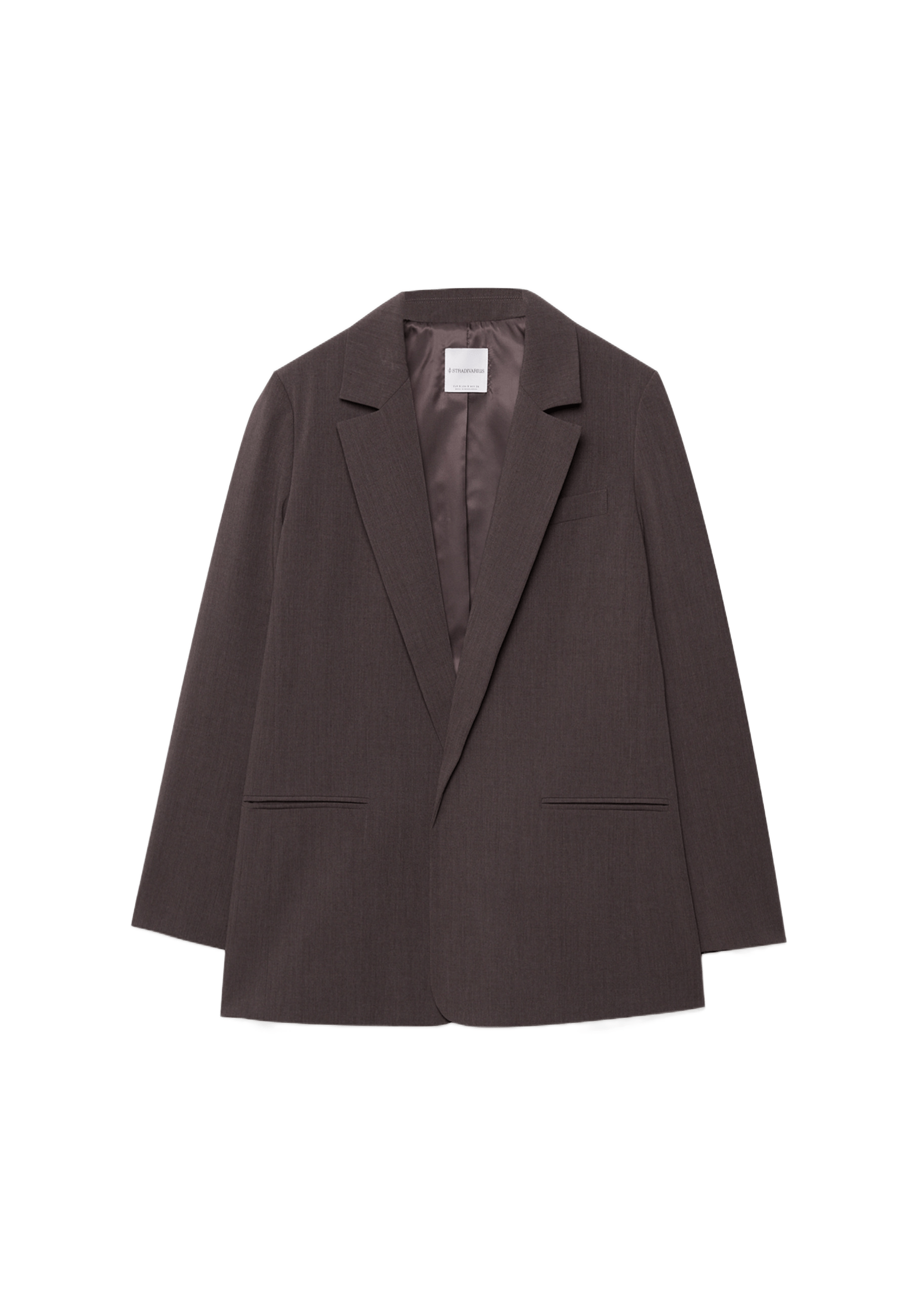 Striped open blazer — Brown