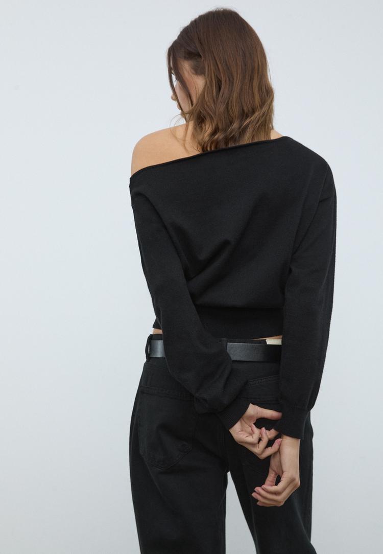 boat neck knit sweater