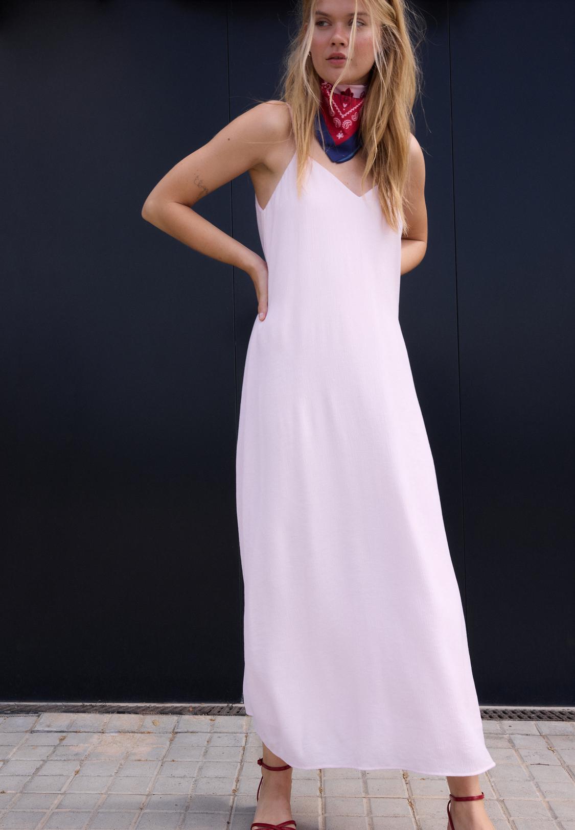 knee length dresses for ladies Hot Pink Strappy Wrap Top Gathered Skirt Midi Dress – AX Paris US main image 0