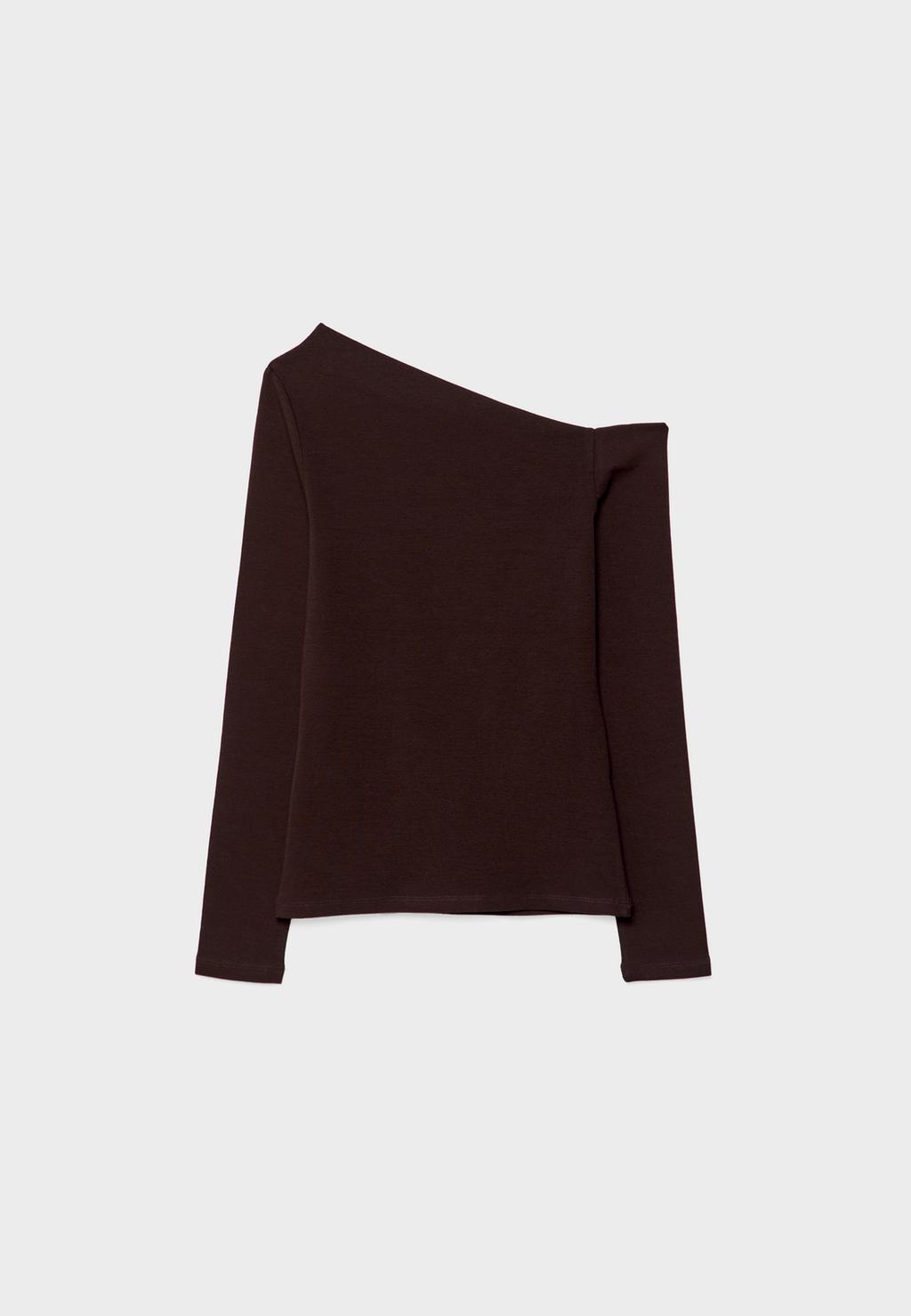 T-shirt à encolure asymétrique