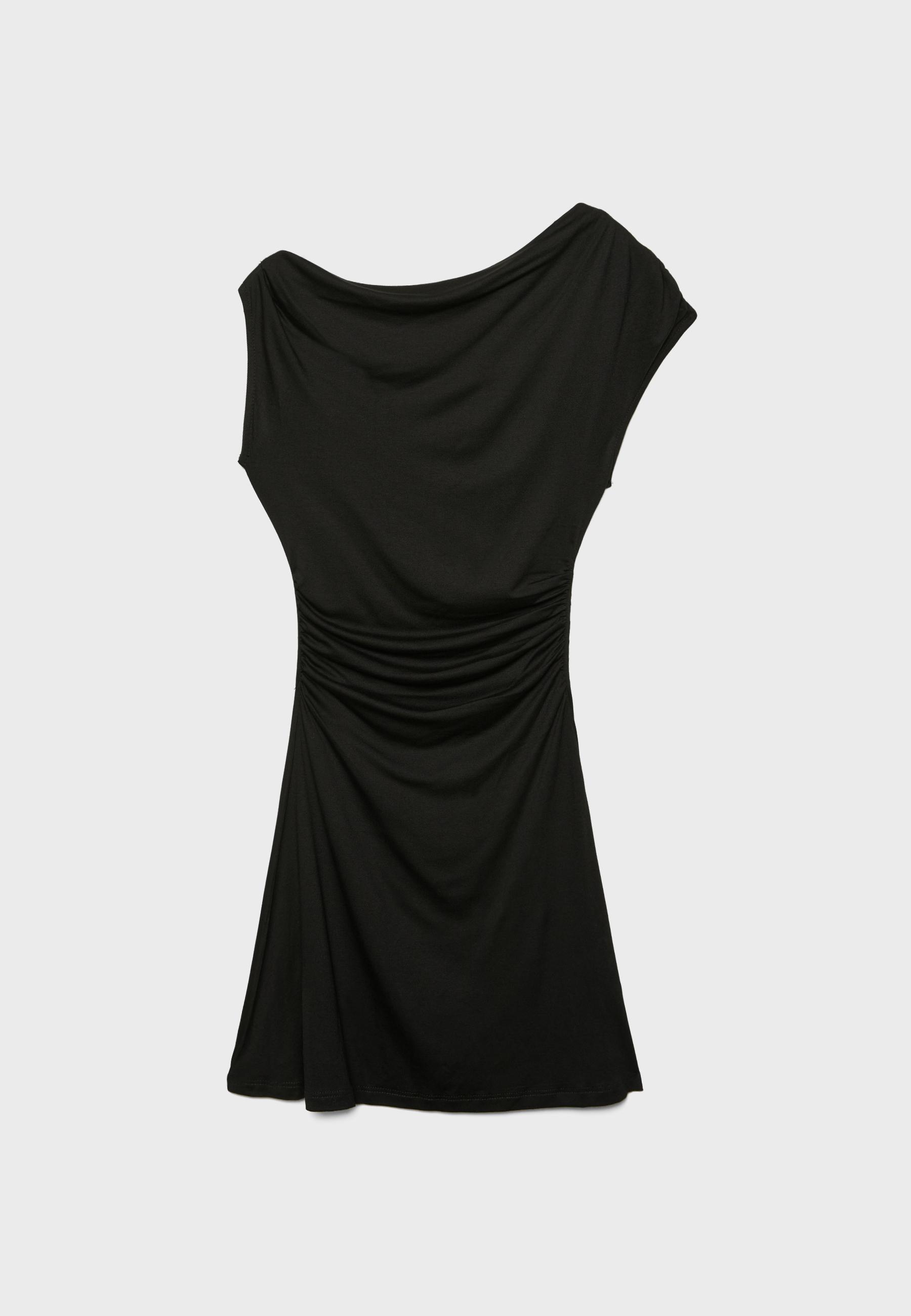 Asymmetric short dress — Black