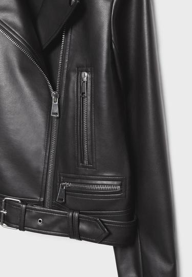 Leather effect biker jacket — Black 9