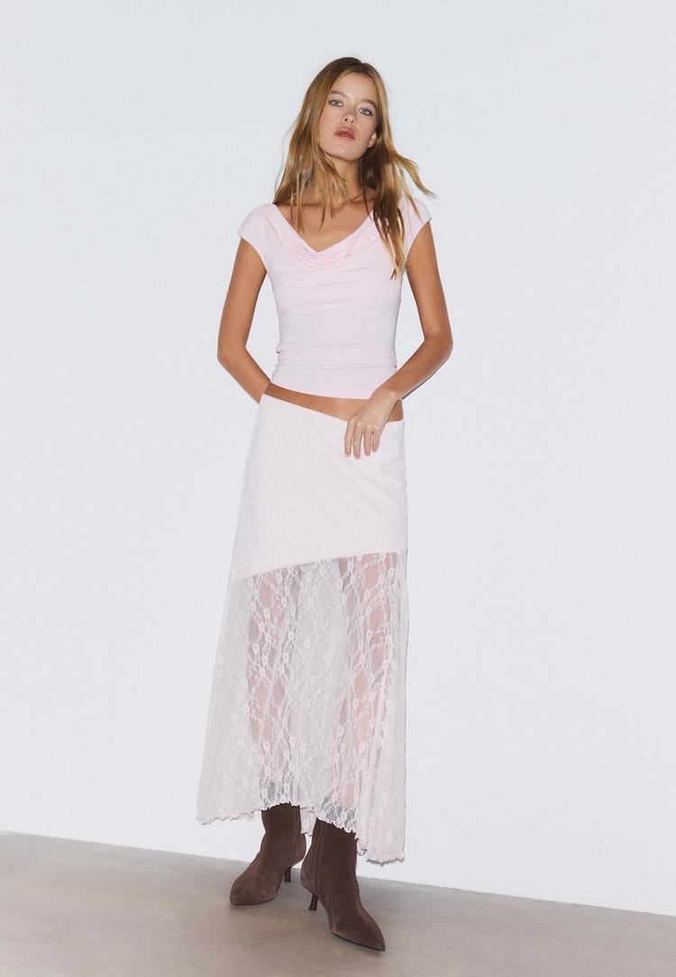 Stradivarius Viacpolohové Tielko Pastel Pink M