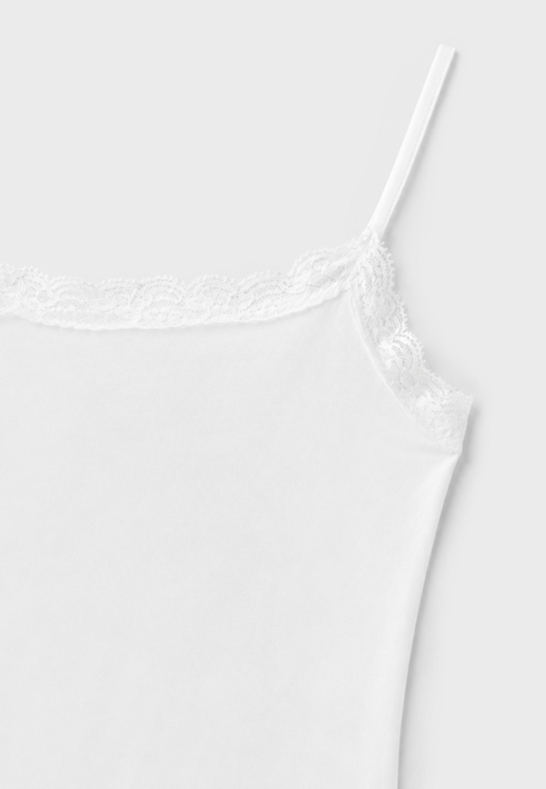 Bodysuit with blonde lace detail — Ecru