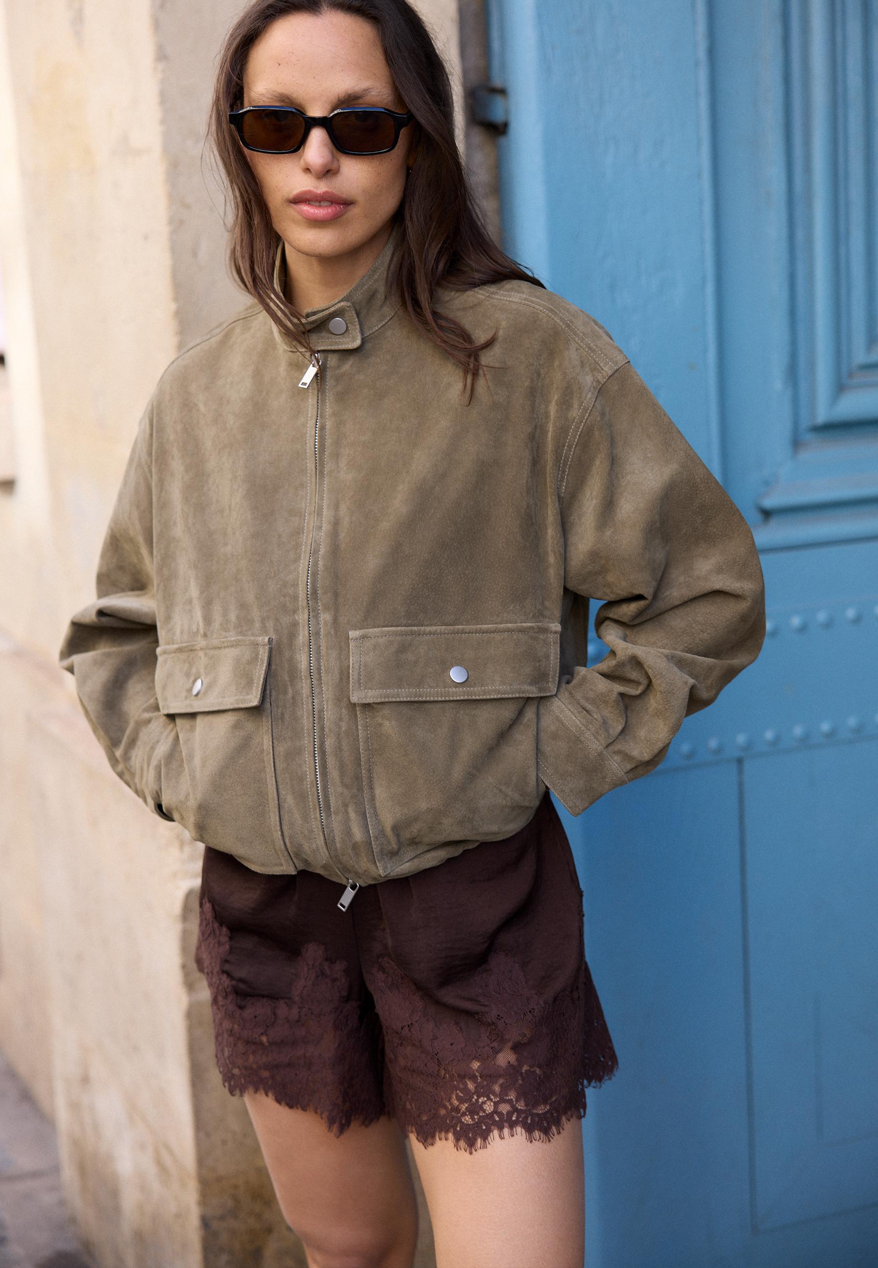 25SS★L'Appartement Satin Blouson カーキ F 楽天市場】kha:ki カーキ ライト リップストップ スタンドカラー