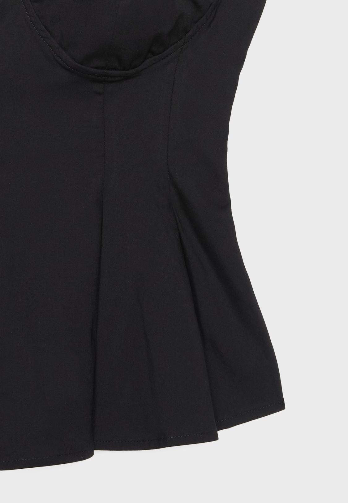 strapless open back dress Ginna Box Pleat Shirt White Stretch, 10 / White Stretch main image 1