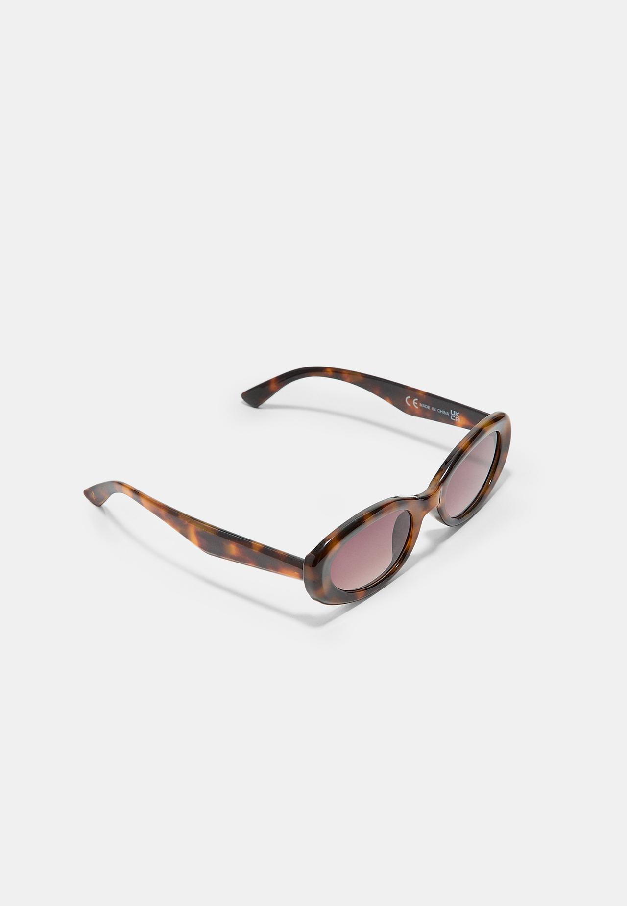 Tortoiseshell oval sunglasses — Brown