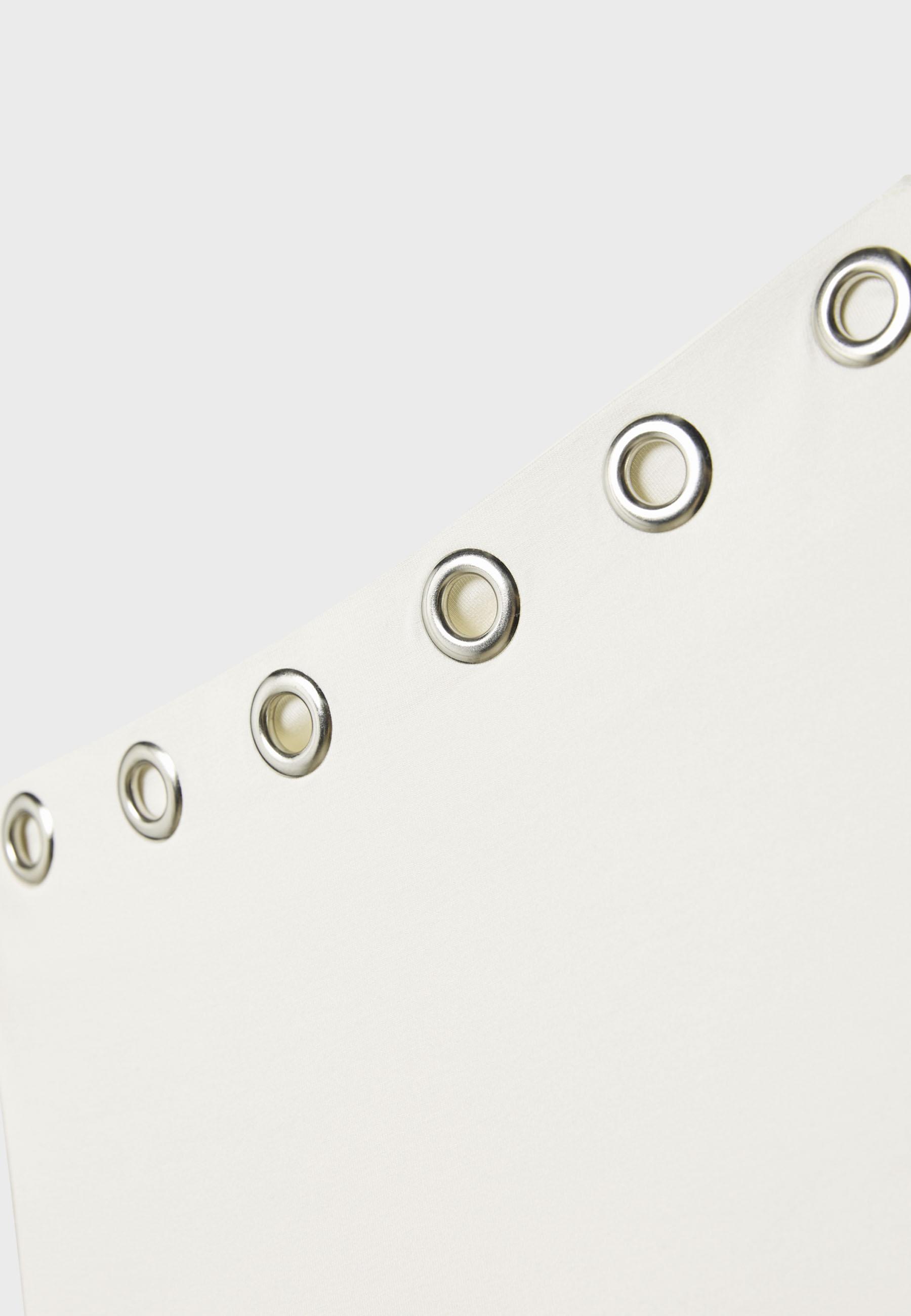 Asymmetric T-shirt with eyelets — Ecru