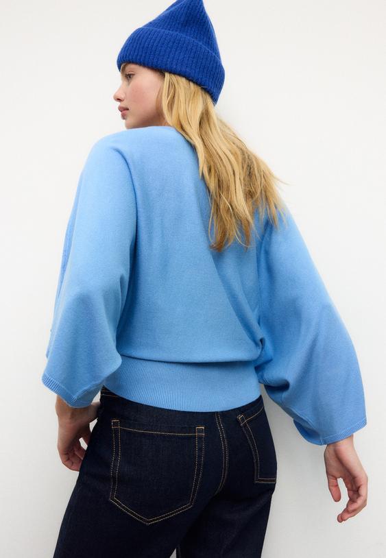 tricot trui met vleermuismouw