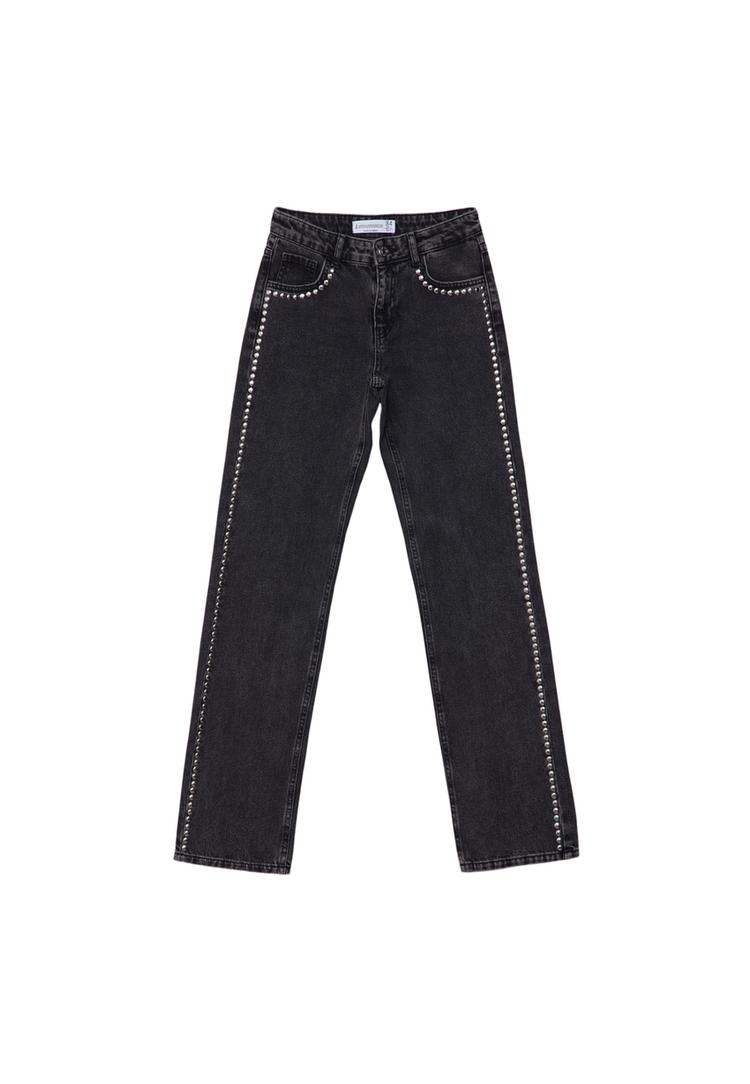Stradivarius Pantalon Vaquero Negro Campana Stradivarius