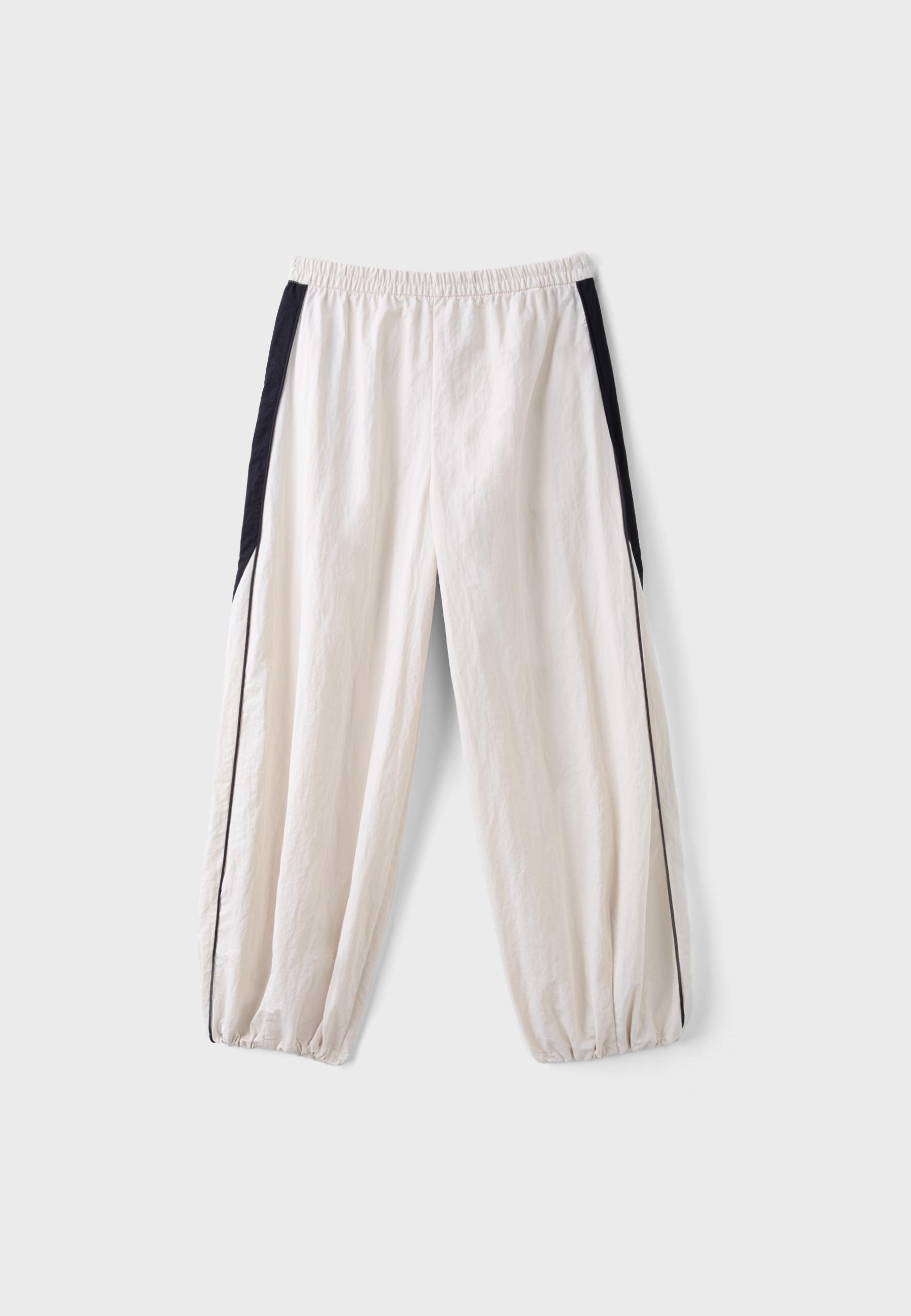 Contrast jogger trousers — Ecru