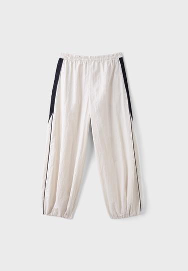 Contrast jogger trousers — Ecru 7