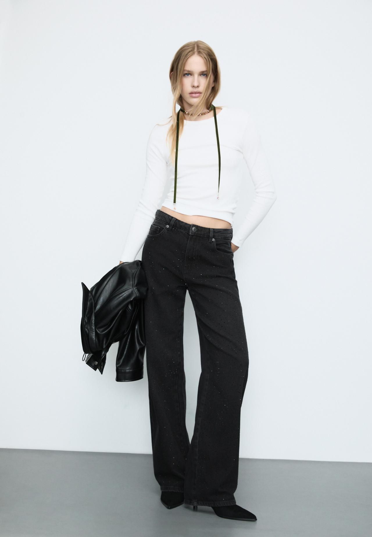 Jeans straight fit brillos | Stradivarius España