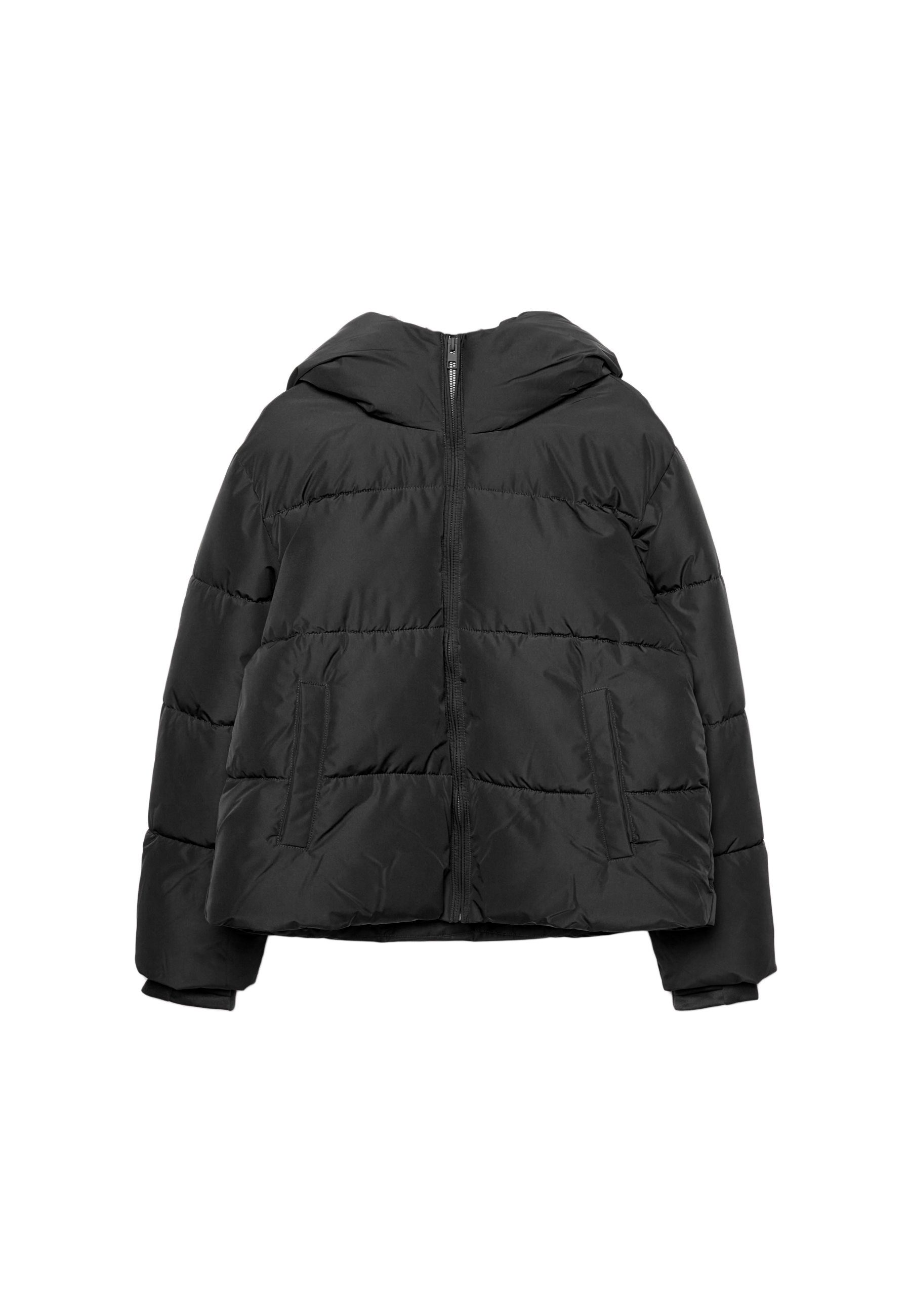 Hooded padded jacket — Black