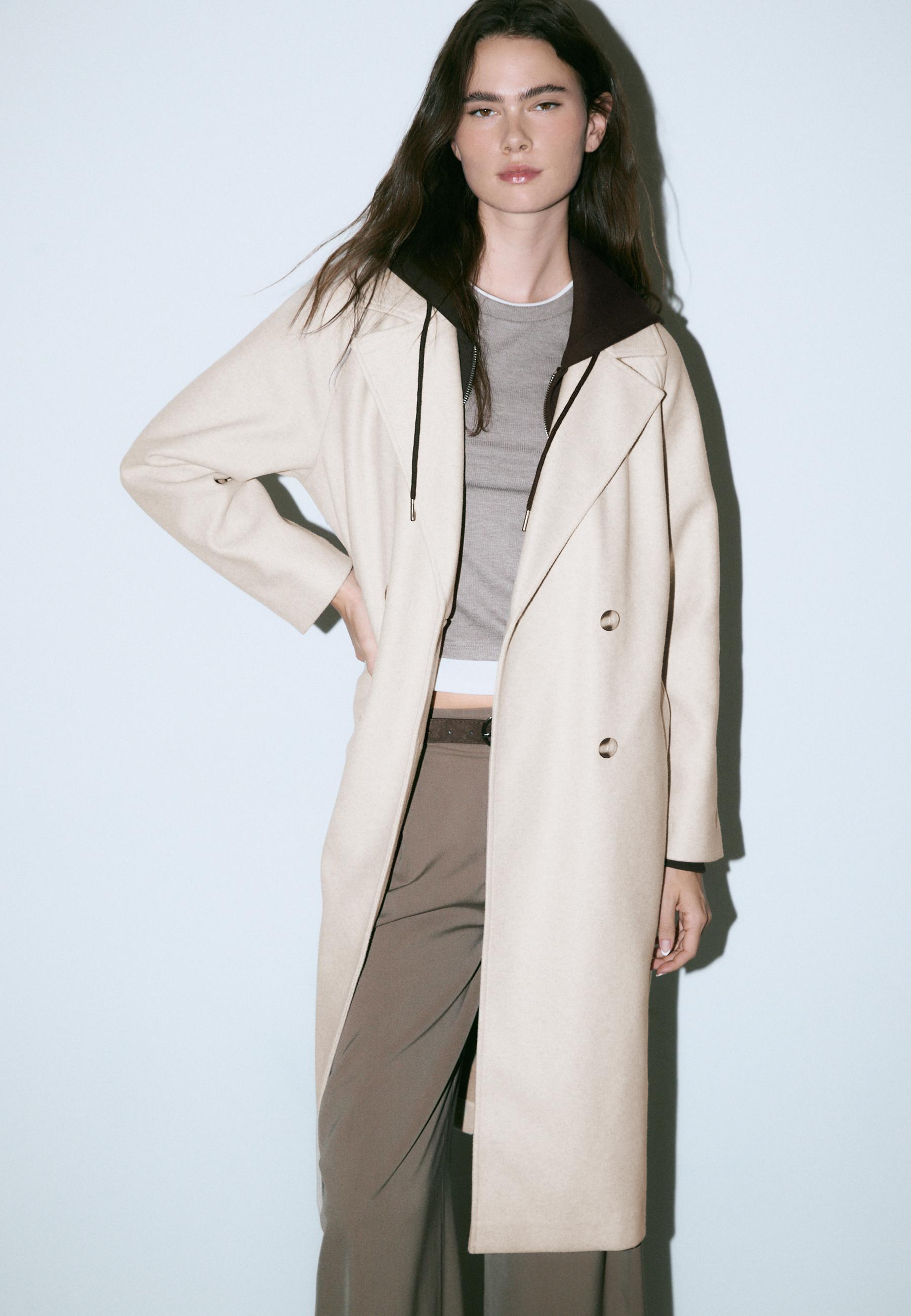 Soft-touch trench coat - Women's fashion | Stradivarius Romania
