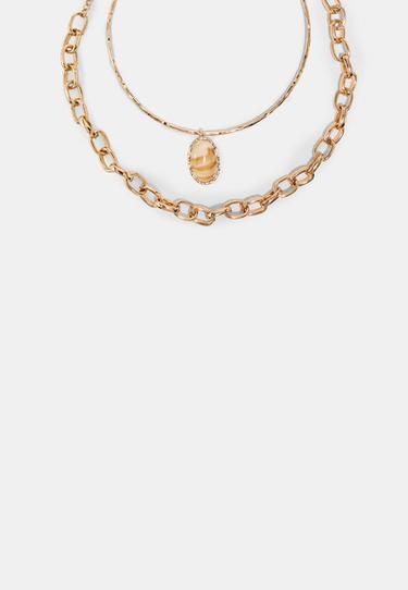 Layered pendant necklace set — Gold 2