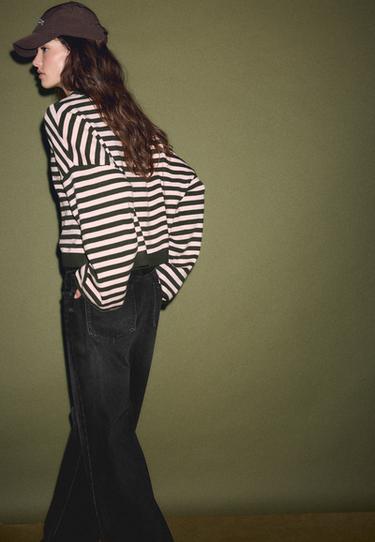 Cropped wide sleeve knit jumper — Khaki 5