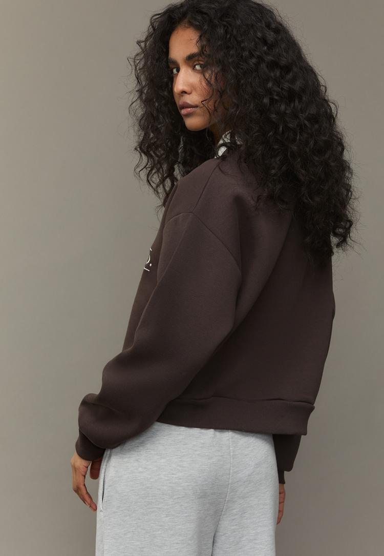 sweat shirt brode col polo