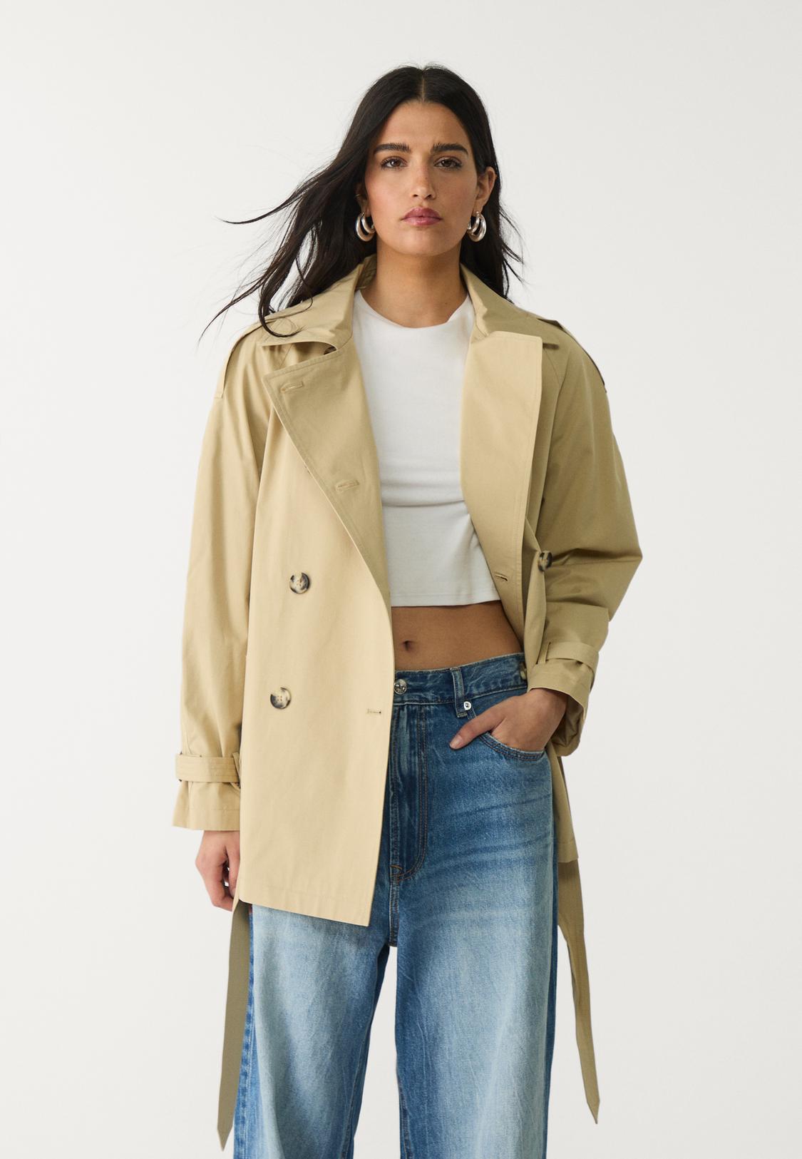 Stradivarius Manteau Long Femme Oversize Stradivarius Trench-coat